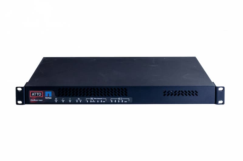 ATTO FibreBridge 7500N Storage Controller, 2x 16G FC SFP, 4x 12G SAS SFF-8644, 2x 150W PSU