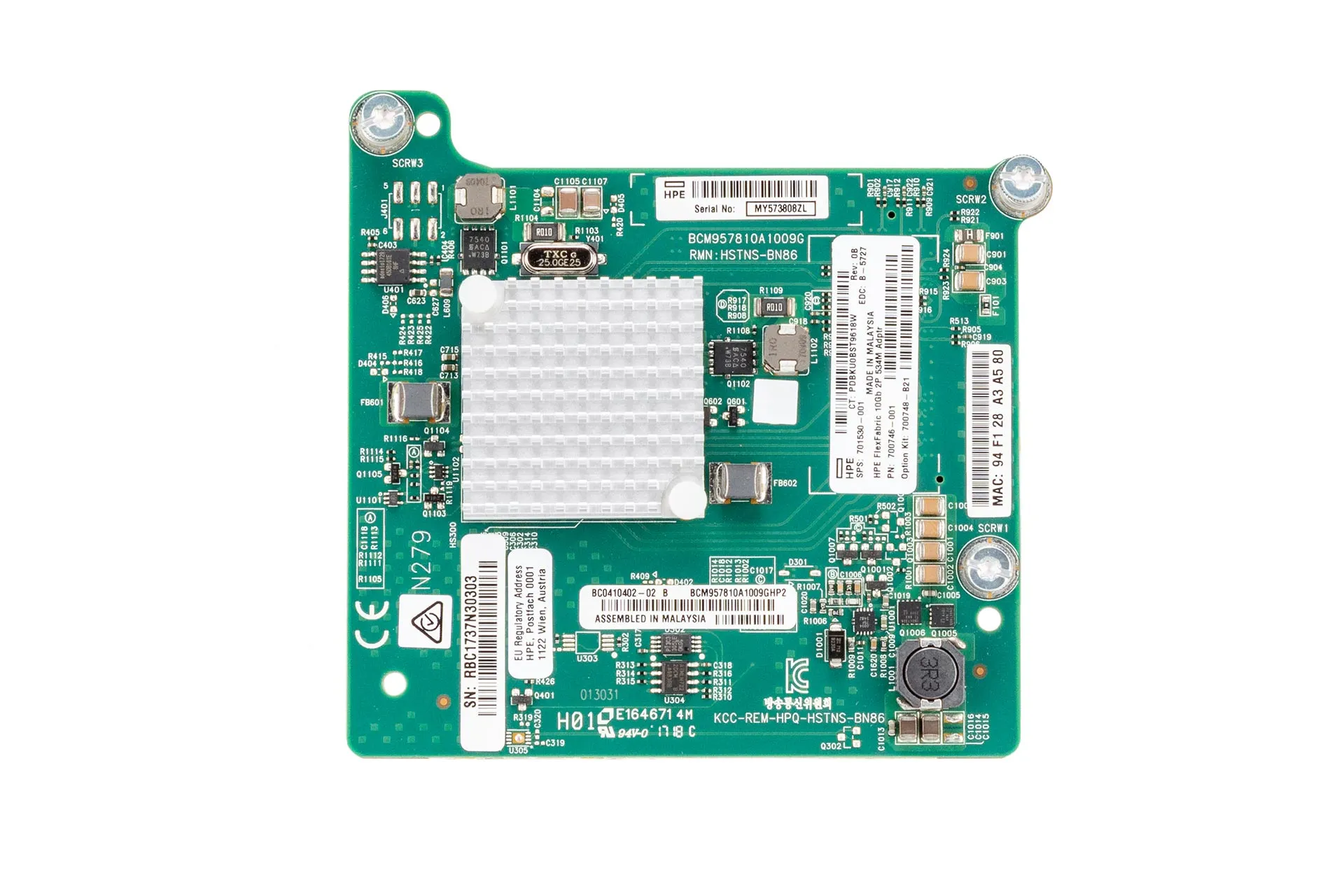 HPE Flexfabric 534M 10GbE Netzwerkkarte Ethernet Dual Port Mezzanine NIC HPE Flexfabric 534M 10GbE Netzwerkkarte Ethernet Dual Port Mezzanine NIC