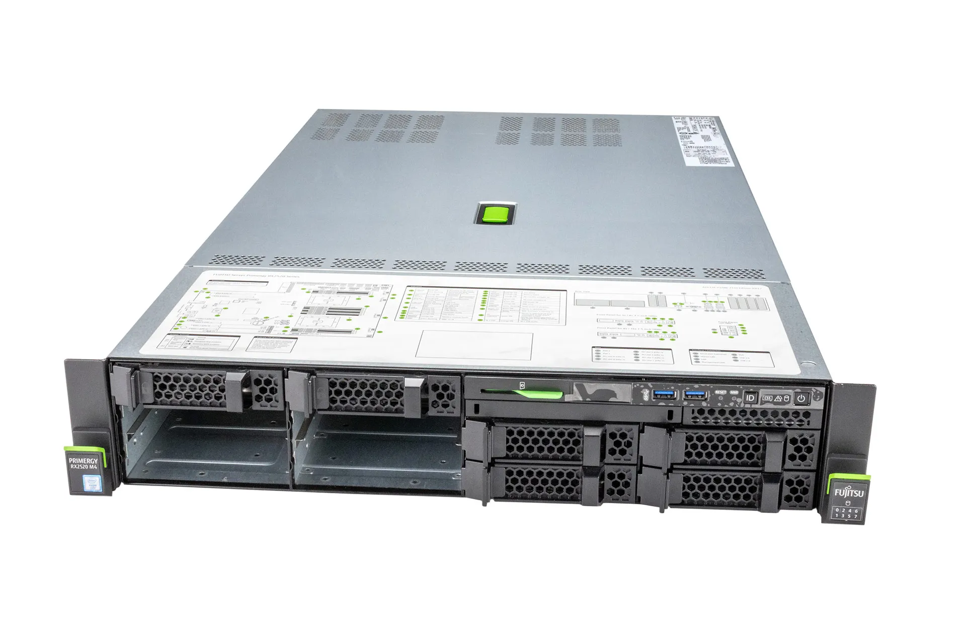 Fujitsu Primergy RX2520 M5 Rack Server, 2x Silver 4110 2.10GHz, 8-Core, 4xLFF, EP400i Fujitsu Primergy RX2520 M5 Rack Server, 2x Silver 4110 2.10GHz, 8-Core, 4xLFF, EP400i