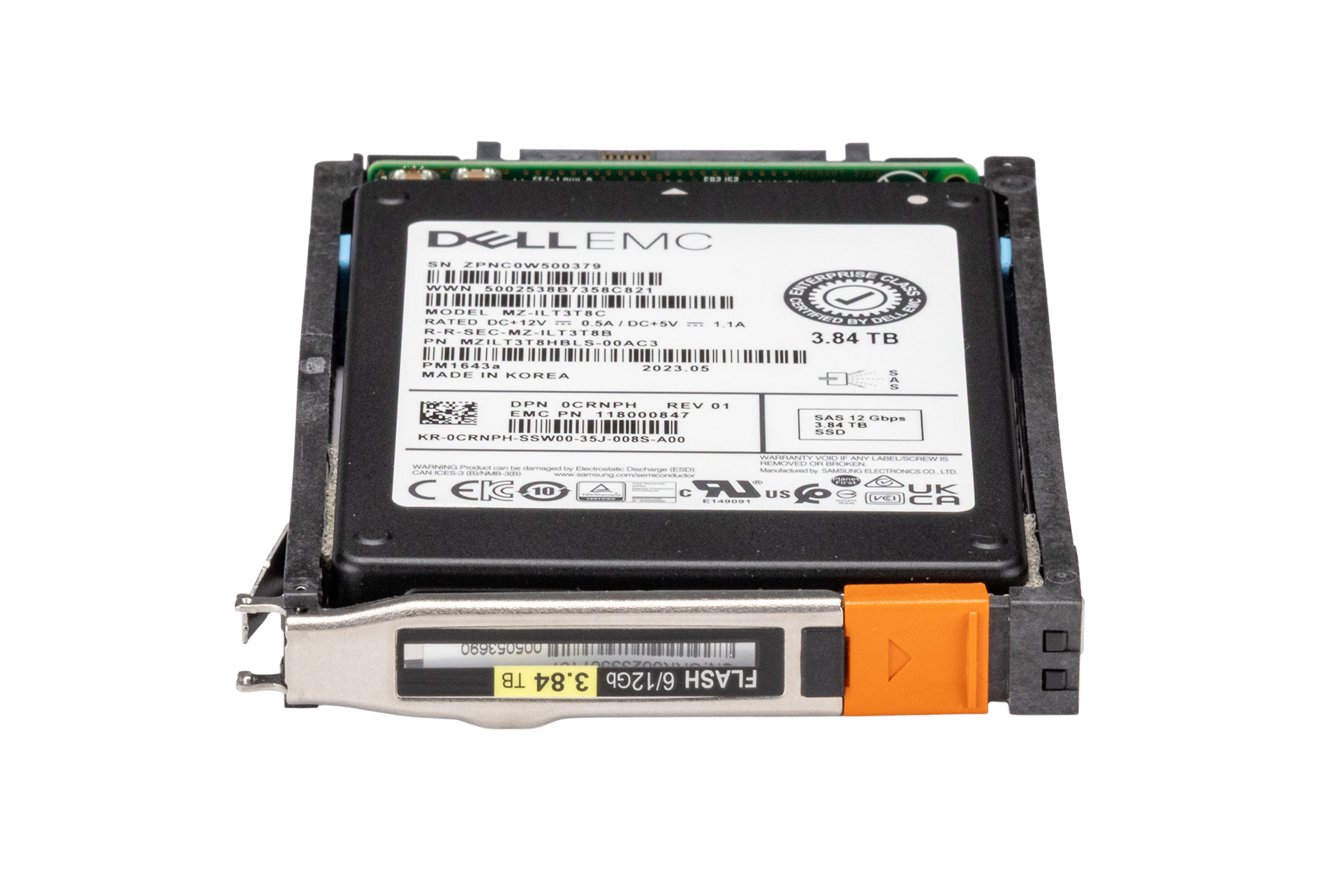 EMC 3.84TB 12G SAS SSD, 2.5 Zoll SFF Storage Festplatte für Unity, 520b