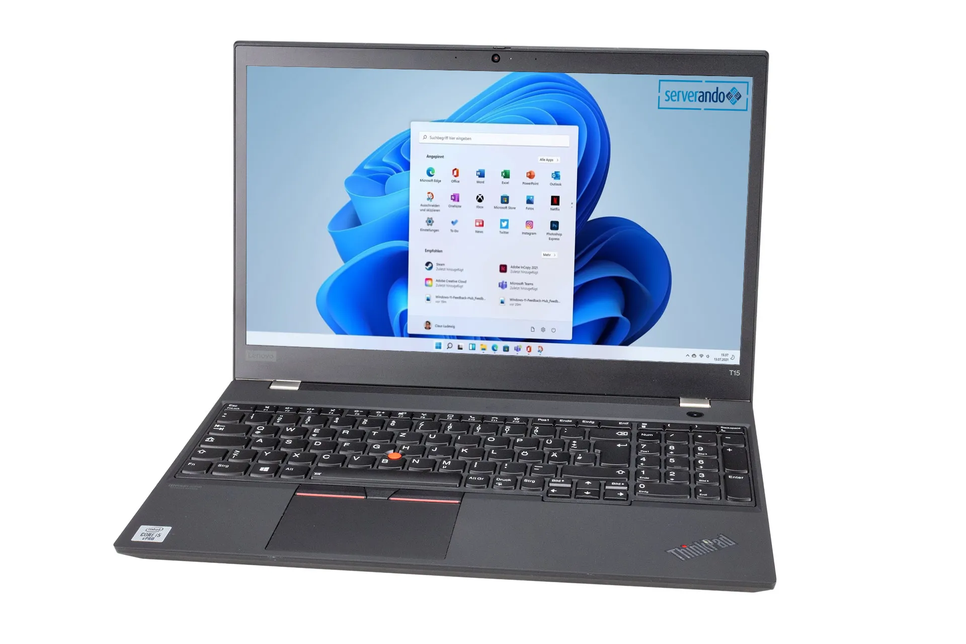 Lenovo ThinkPad T15 Gen 1, i5-10310U 1.7GHz, 4-Core, 8GB DDR4, 512GB NVMe, 15.6 Zoll, Win11Pro