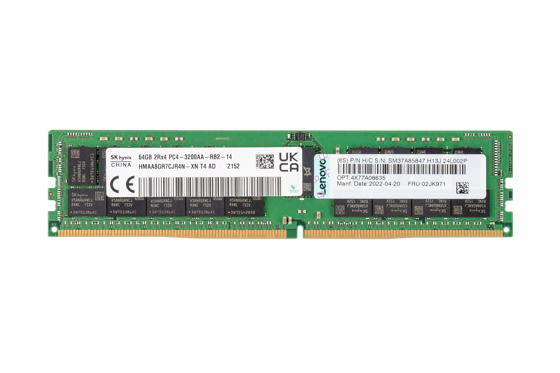 Lenovo 64GB DDR4 RAM 2RX4 PC4-3200AA-R regECC