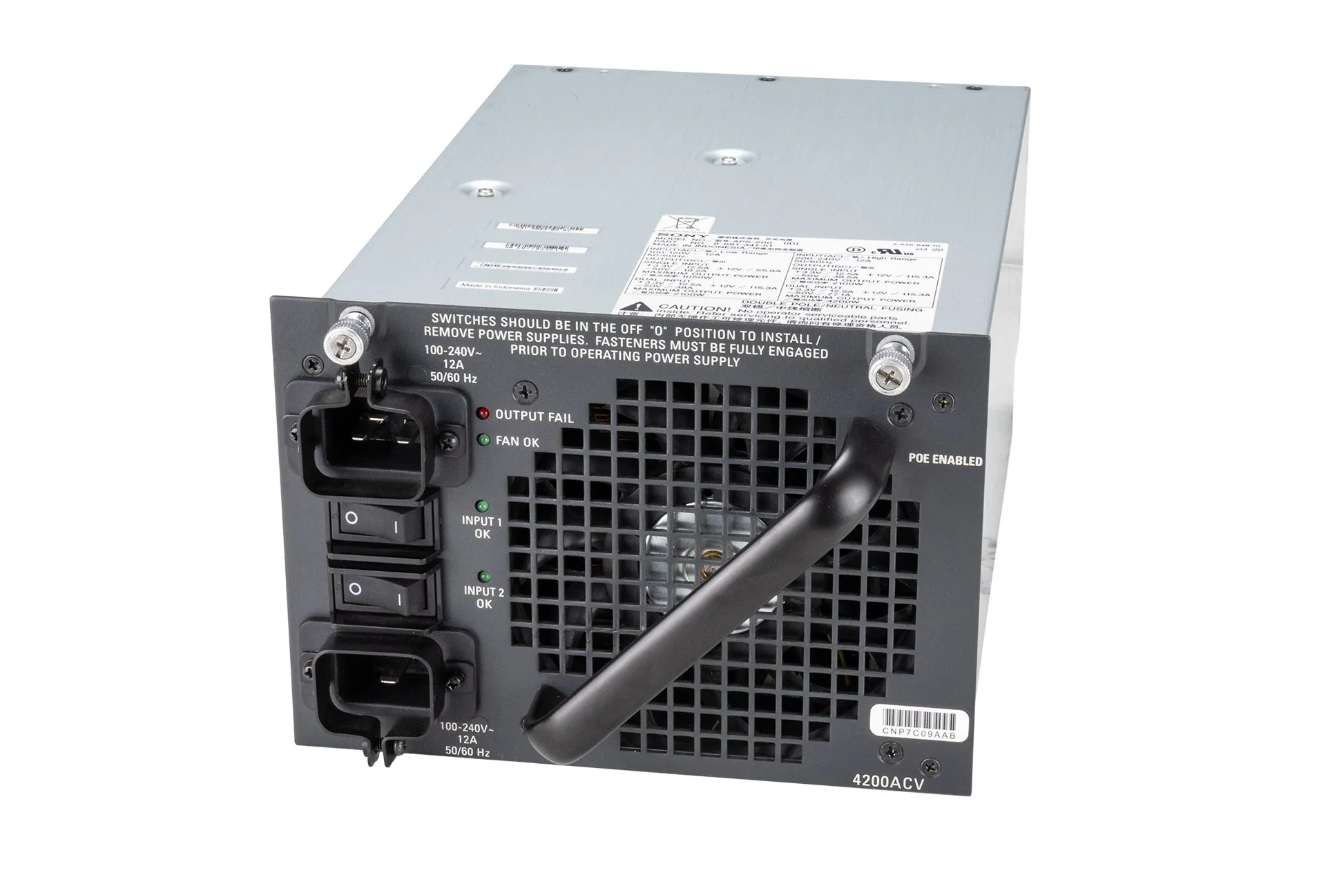 Cisco PSU 4200 Watt Netzteil für Catalyst 4500E, PoE max 3855W Cisco PSU 4200 Watt Netzteil für Catalyst 4500E, PoE max 3855W