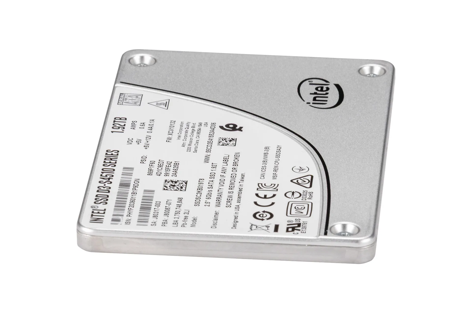 Intel 1.92TB 6G SATA SSD, 2.5 Zoll SFF Festplatte für Server, D3-S4510 Series Intel 1.92TB 6G SATA SSD, 2.5 Zoll SFF Festplatte für Server, D3-S4510 Series