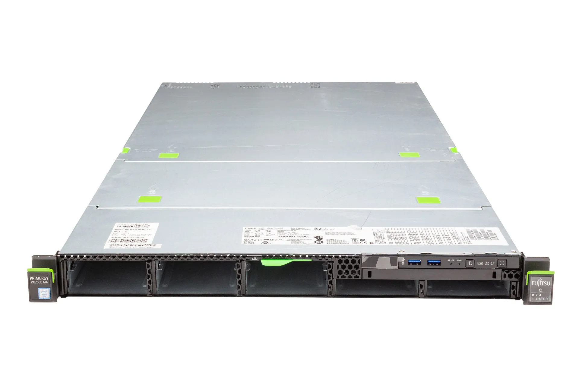 FUJITSU Primergy RX2530 M4 Rack Server, 2x Silver 4110 2.10GHz, 8-Core, noRAM, 8xSFF SATA, noRaid, 4P-GbE-i357 FUJITSU Primergy RX2530 M4 Rack Server, 2x Silver 4110 2.10GHz, 8-Core, noRAM, 8xSFF SATA, noRaid, 4P-GbE-i357