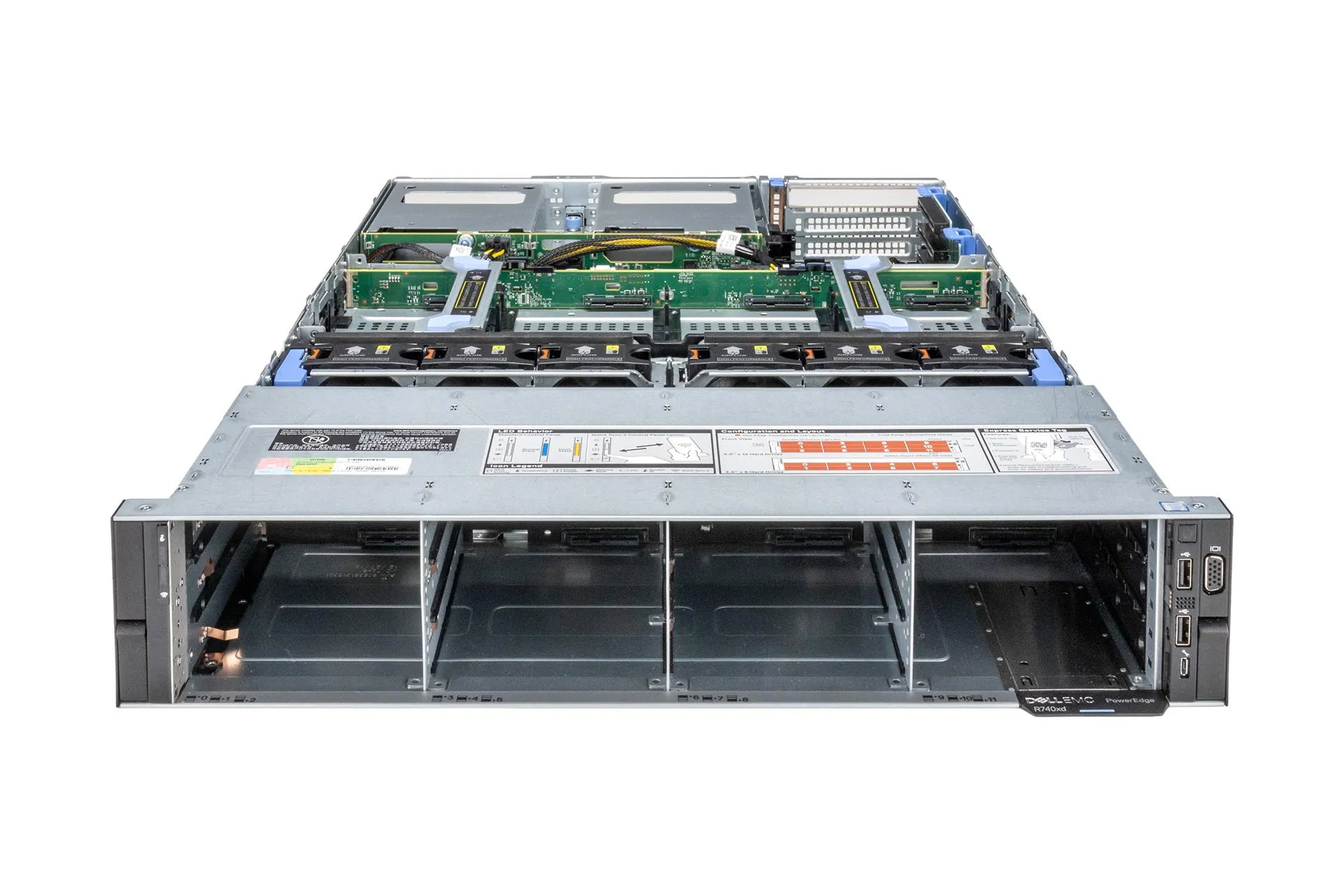 Dell PowerEdge R740xd Rack Server, 1x Silver 4214 2.20GHz, 12-Core, noRAM, 14x LFF, HBA330