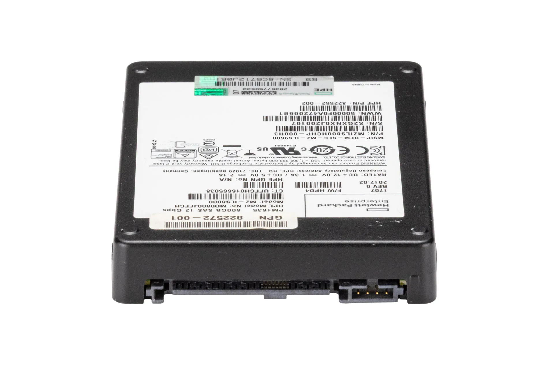 HPE 800GB 12G SAS SSD, 2.5 Zoll SFF Festplatte für Server, MU