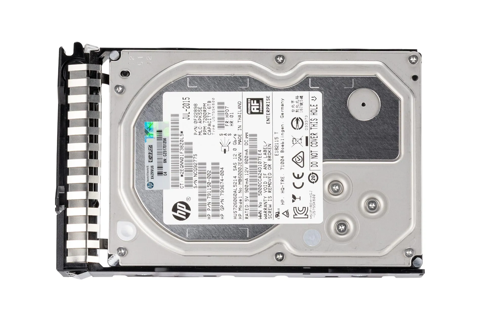 HPE 6TB 12G SAS HDD 7.2k, 3.5 Zoll LFF Storage Festplatte für StoreVirtual, 512n MDL