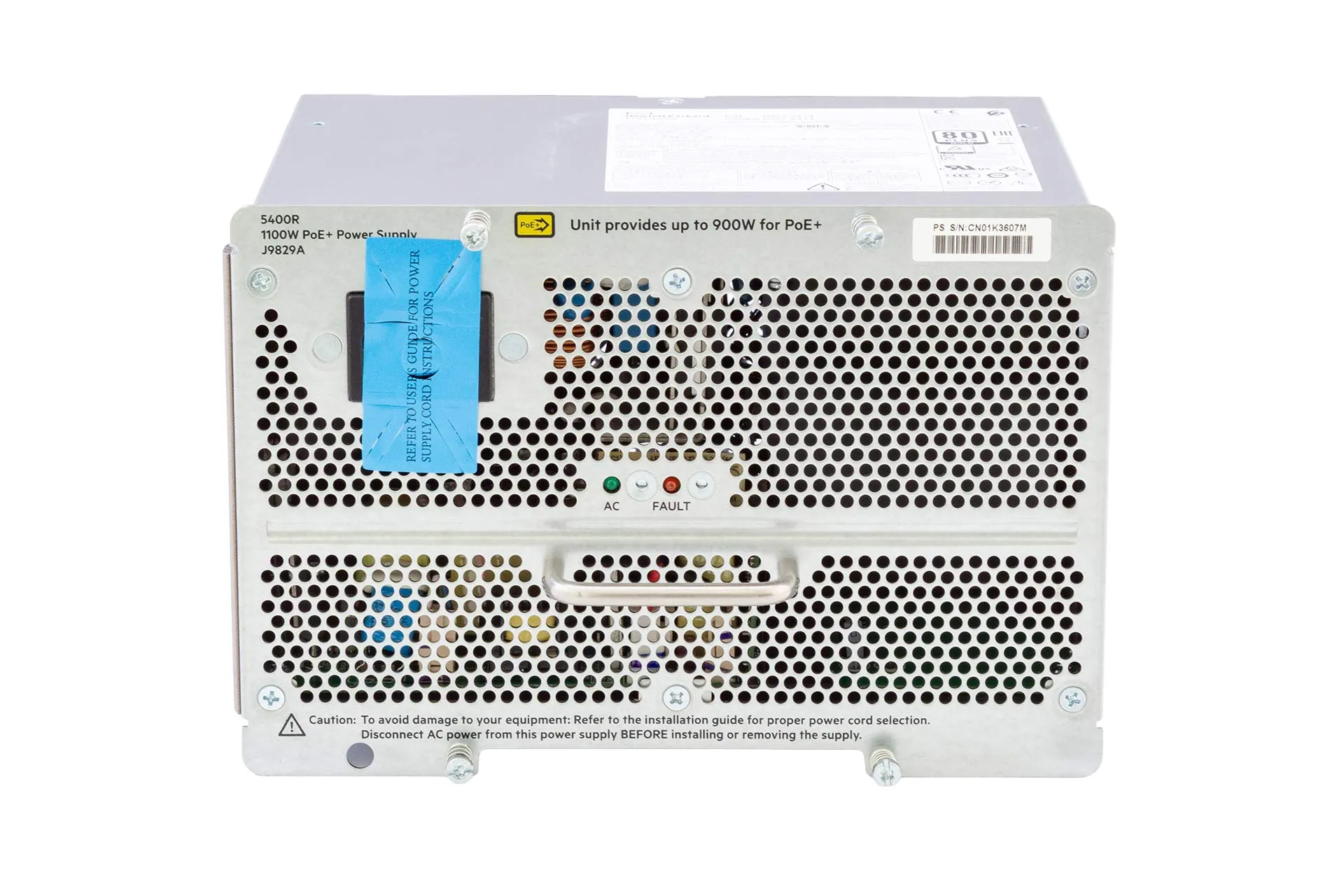 HPE Aruba PSU 1100 Watt PoE+ Netzteil für 5400R HPE Aruba PSU 1100W PoE+ Netzteil für 5400R