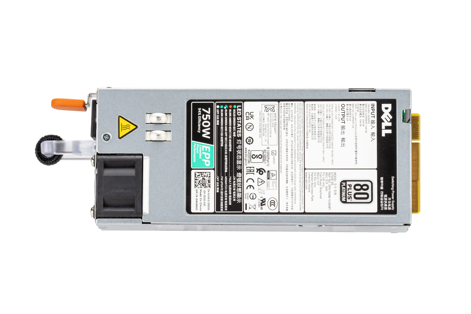 DELL PSU 750W 80+ Platinum Netzteil für R630, R730, R640, R740 DELL PSU 750W 80+ Platinum Netzteil für R630, R730, R640, R740