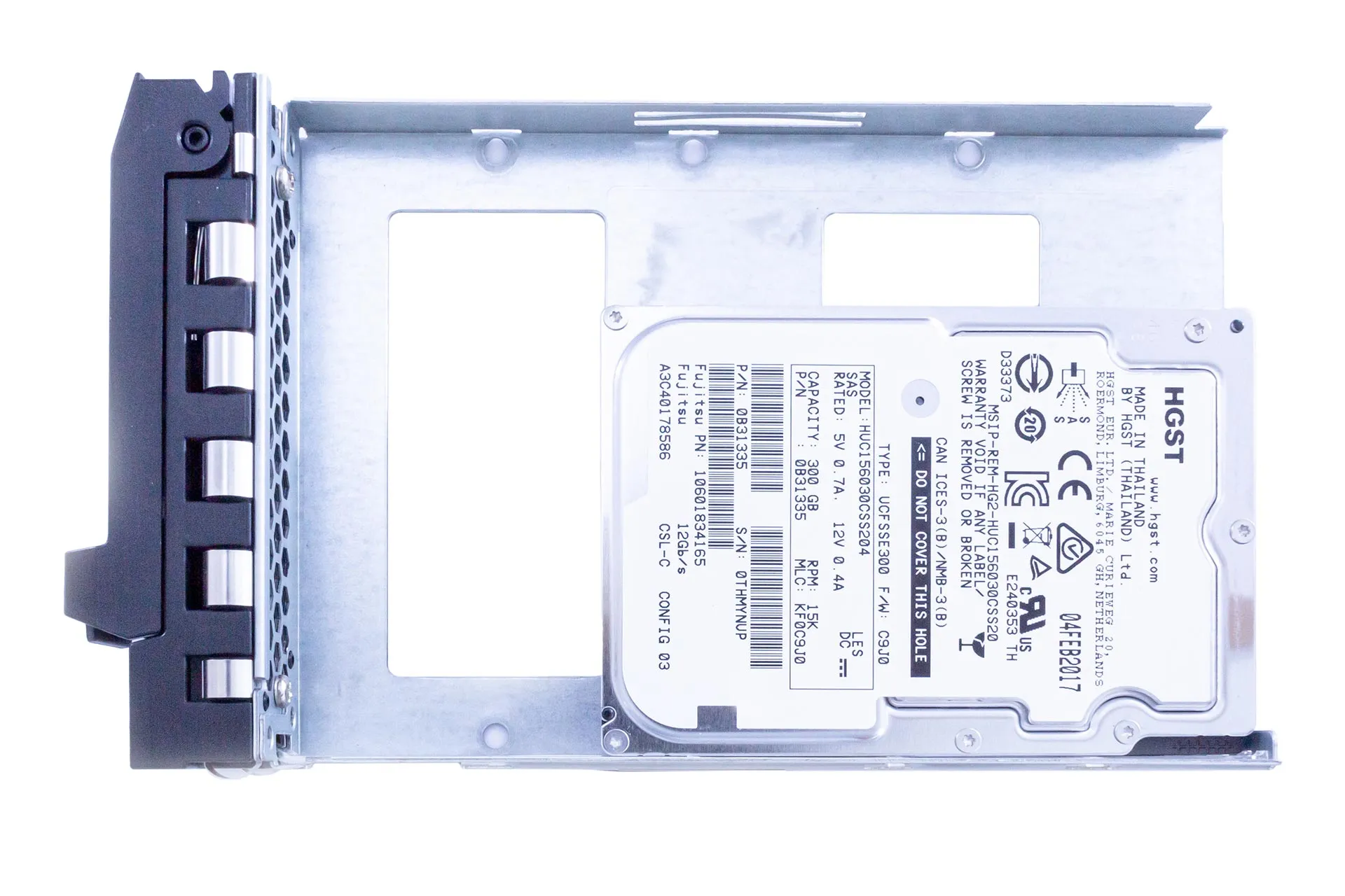 Fujitsu 300GB 12G SAS HDD 15k, 2.5 Zoll SFF Festplatte für Server, inkl. 3.5 Zoll Converter