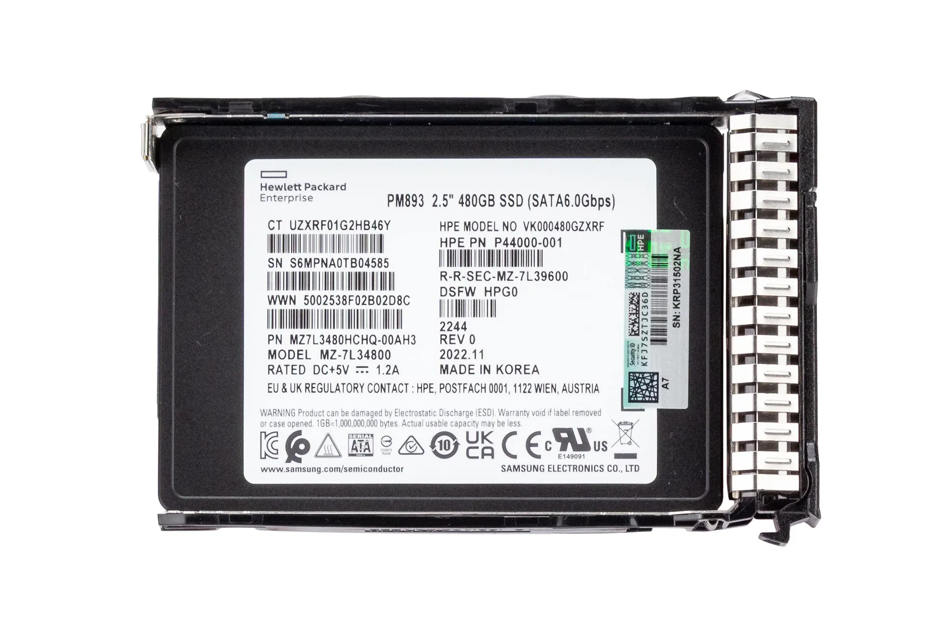 HPE 480GB 6G SATA SSD