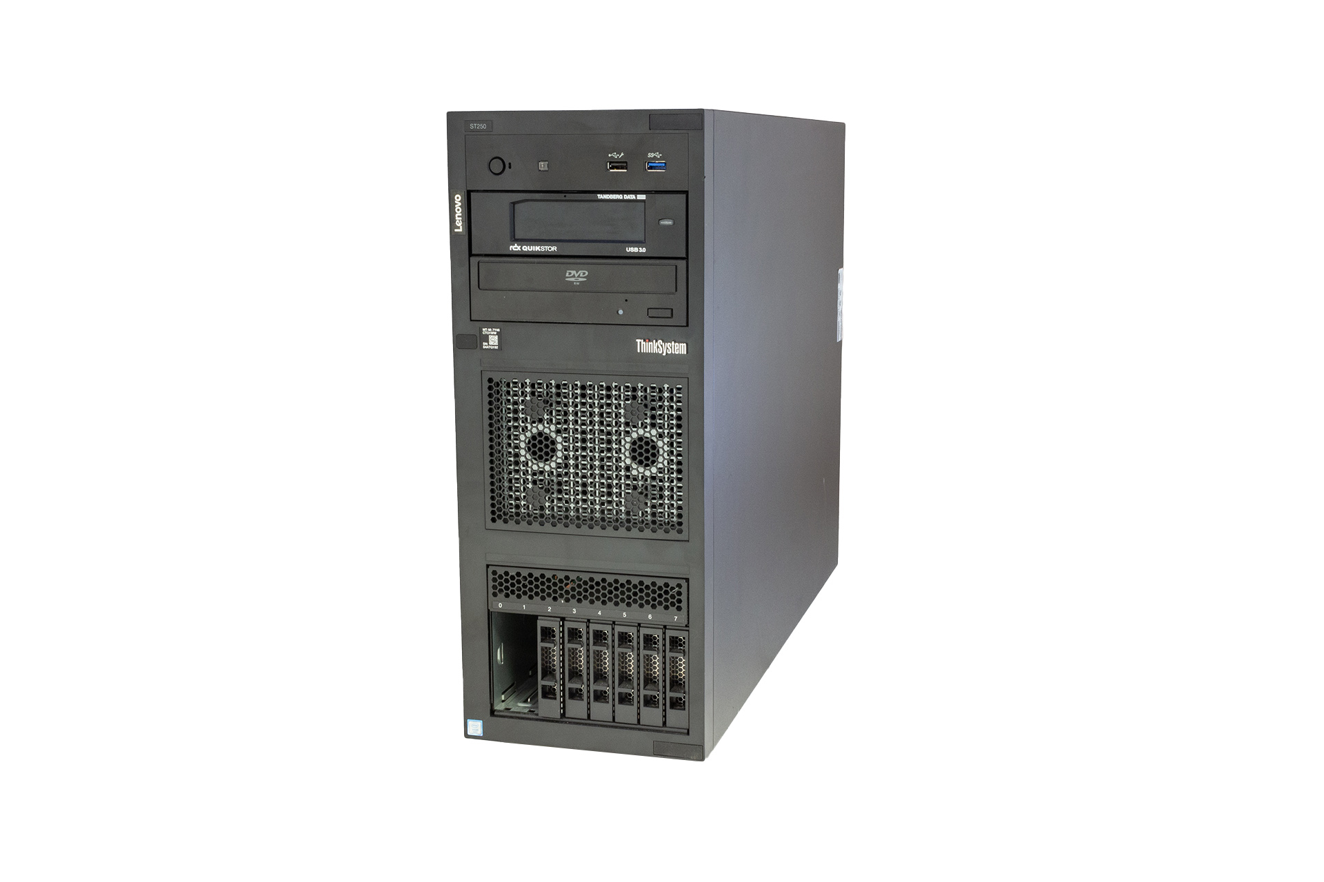LENOVO ThinkSystem ST250, 1x E-2176G 3.7GHz, 6-C, 32GB PC4, 8xSFF, 530-8i, Tandb.RDX, DVD-RW, 2x550W