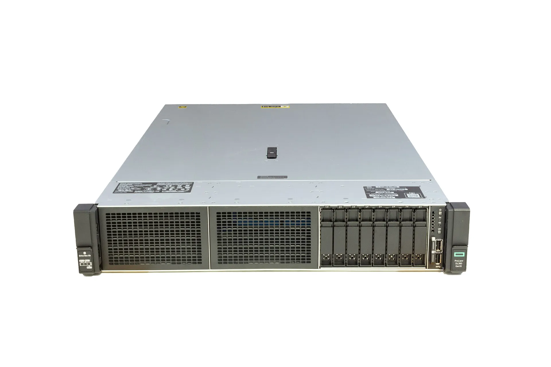 HPE ProLiant DL380 Gen10, 1x CPU, 8xSFF, 1x PCI-Cage, 2x500W Rack Server, Front HPE ProLiant DL380 Gen10, 1x CPU, 8xSFF, 1x PCI-Cage, 2x500W Rack Server, Front