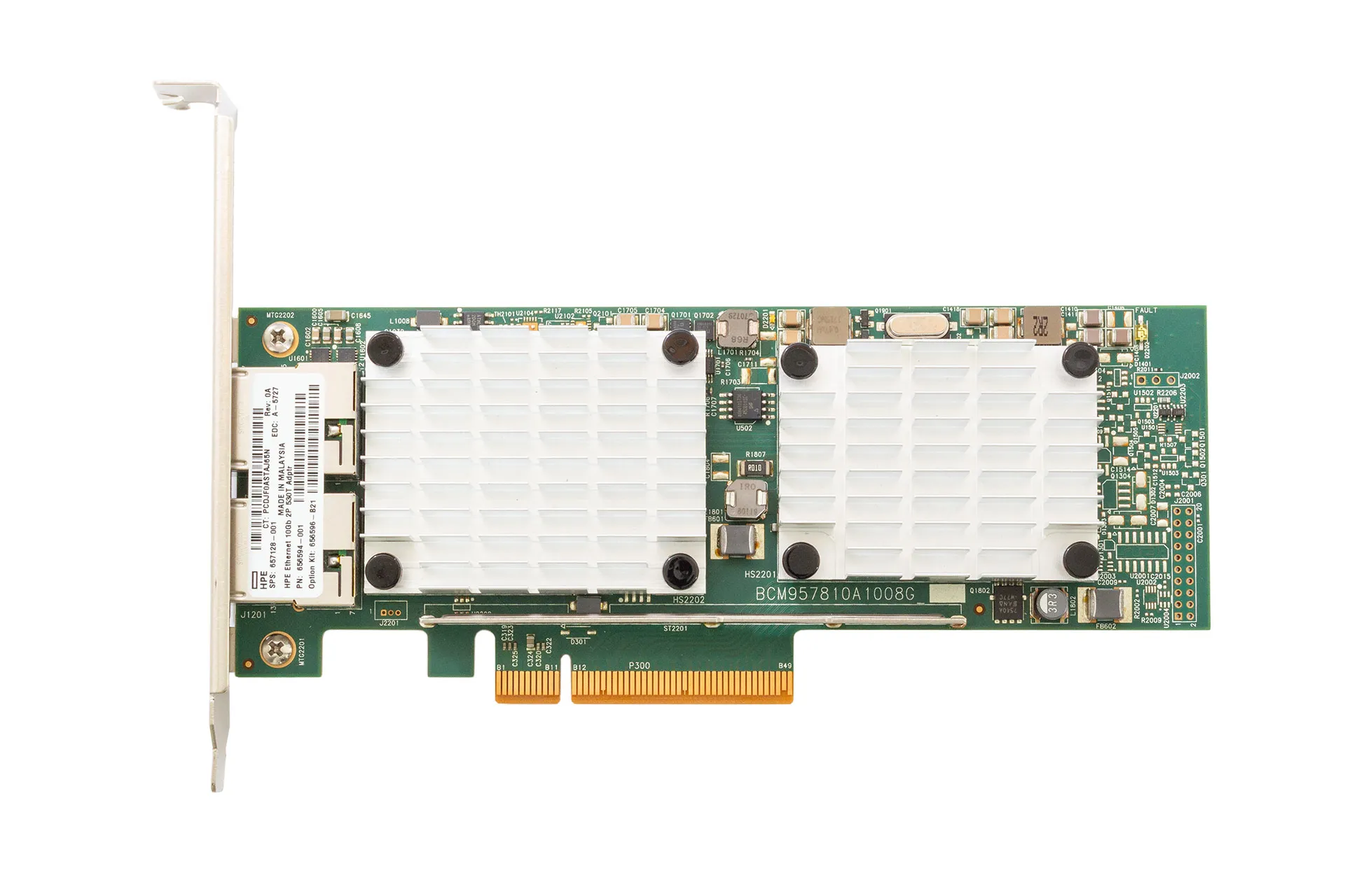 HPE NIC 530T 10GB RJ-45 Dual Port PCI-E, 656594-001 HPE NIC 530T 10GB RJ-45 Dual Port PCI-E, 656594-001