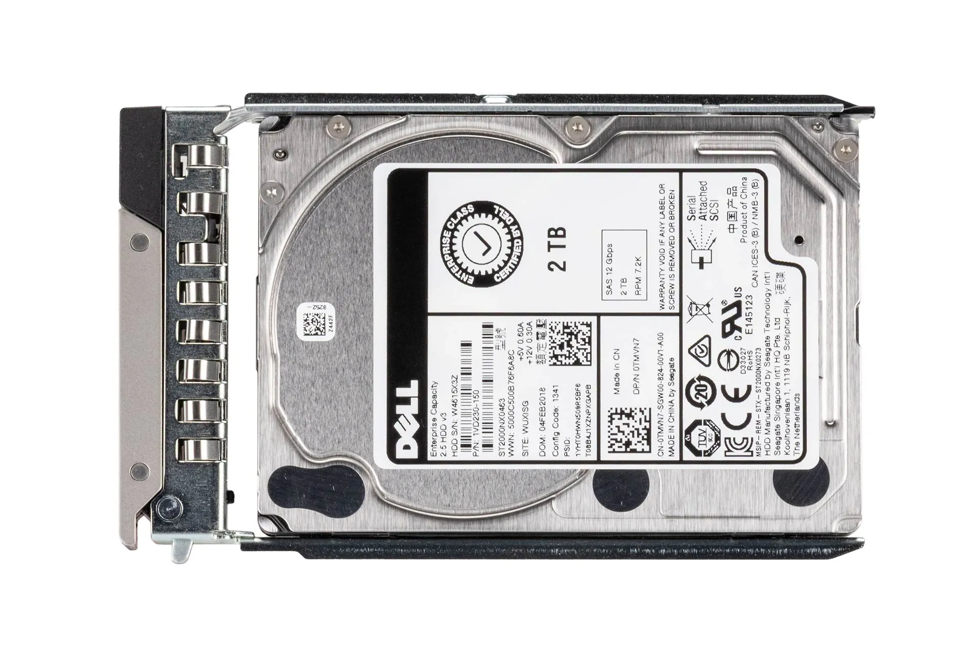 Dell 2TB 12G SAS HDD 7.2k, 2.5 Zoll SFF Festplatte für Server, inkl. Rahmen 0DXD9H Dell 2TB 12G SAS HDD 7.2k, 2.5 Zoll SFF Festplatte für Server, inkl. Rahmen 0DXD9H