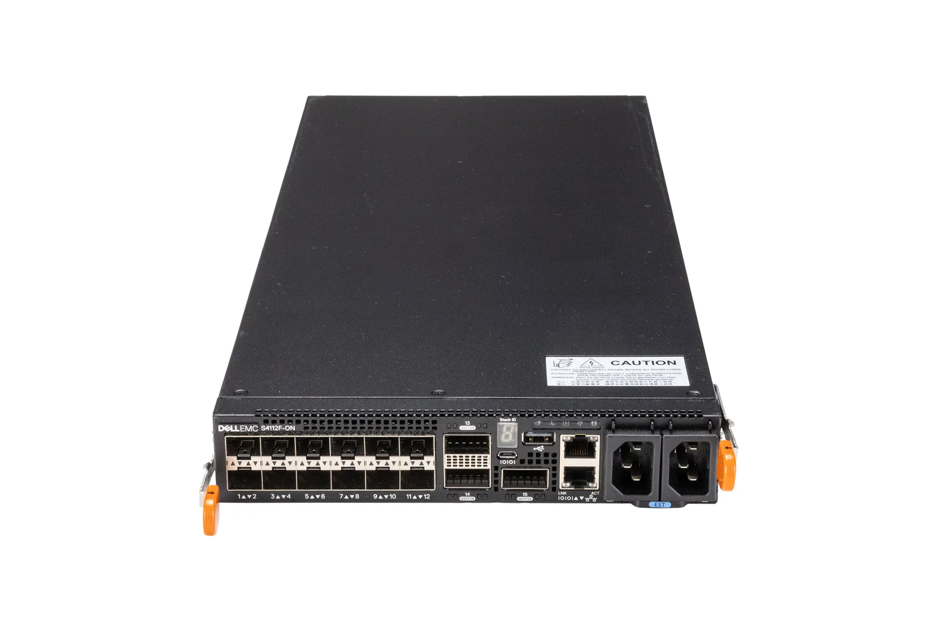 Dell PowerSwitch S4112F-ON ToR Switch, 12x 10GbE SFP+, 3x 100GbE QSFP28, Port-Side-In