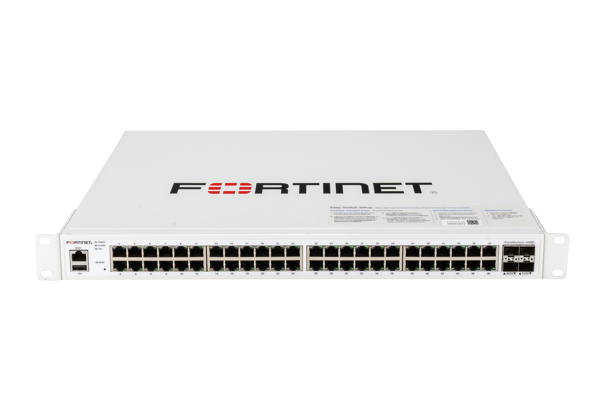 Fortinet FortiSwitch 448E Switch, 48x 1GbE RJ45, 4x 10GbE SFP+, noLicense