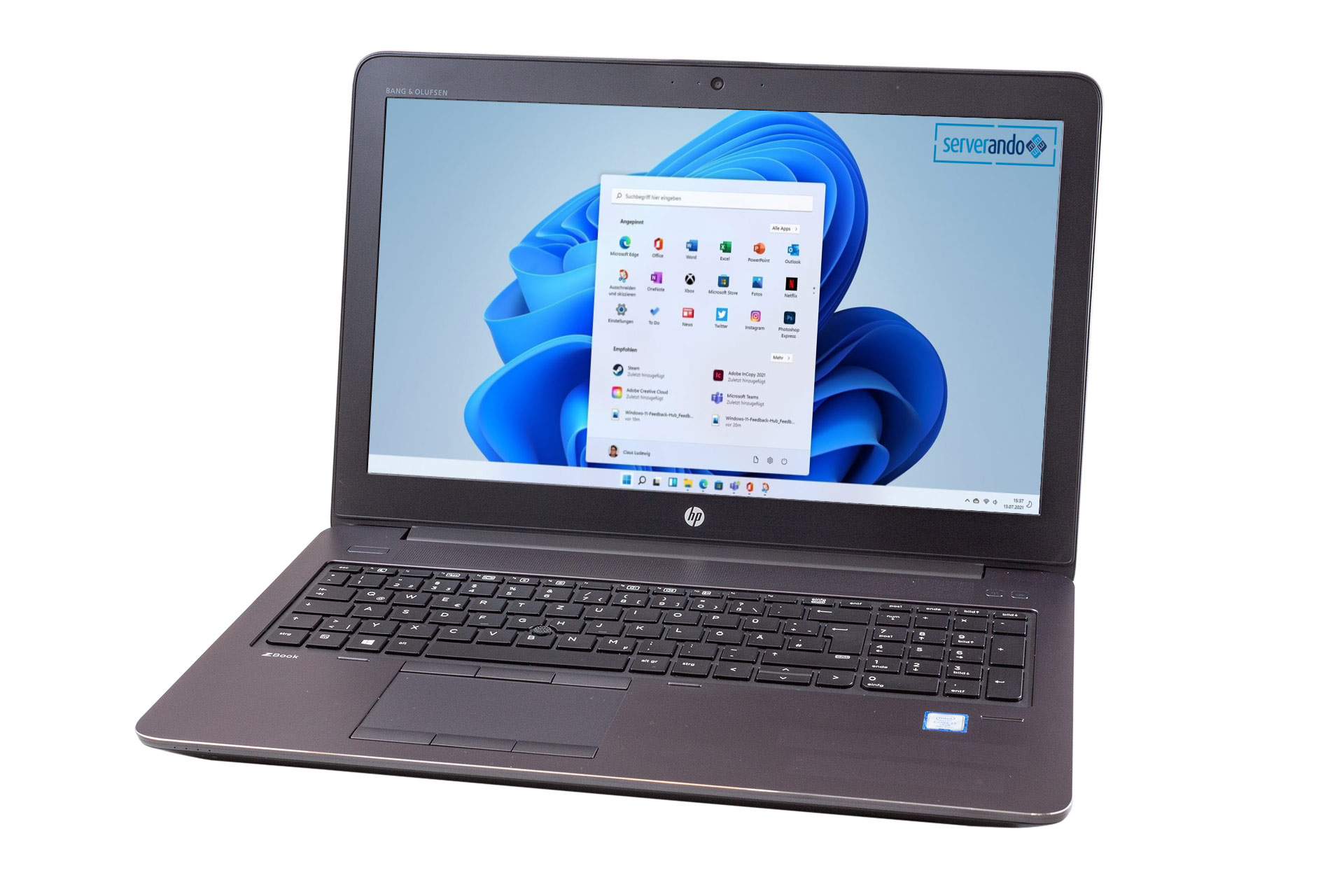 HP ZBook 15 G4, i7-7820HQ 2.9GHz, 4-Core, 32GB DDR4, 512GB NVMe SSD, 15.6 Zoll, Win11Pro