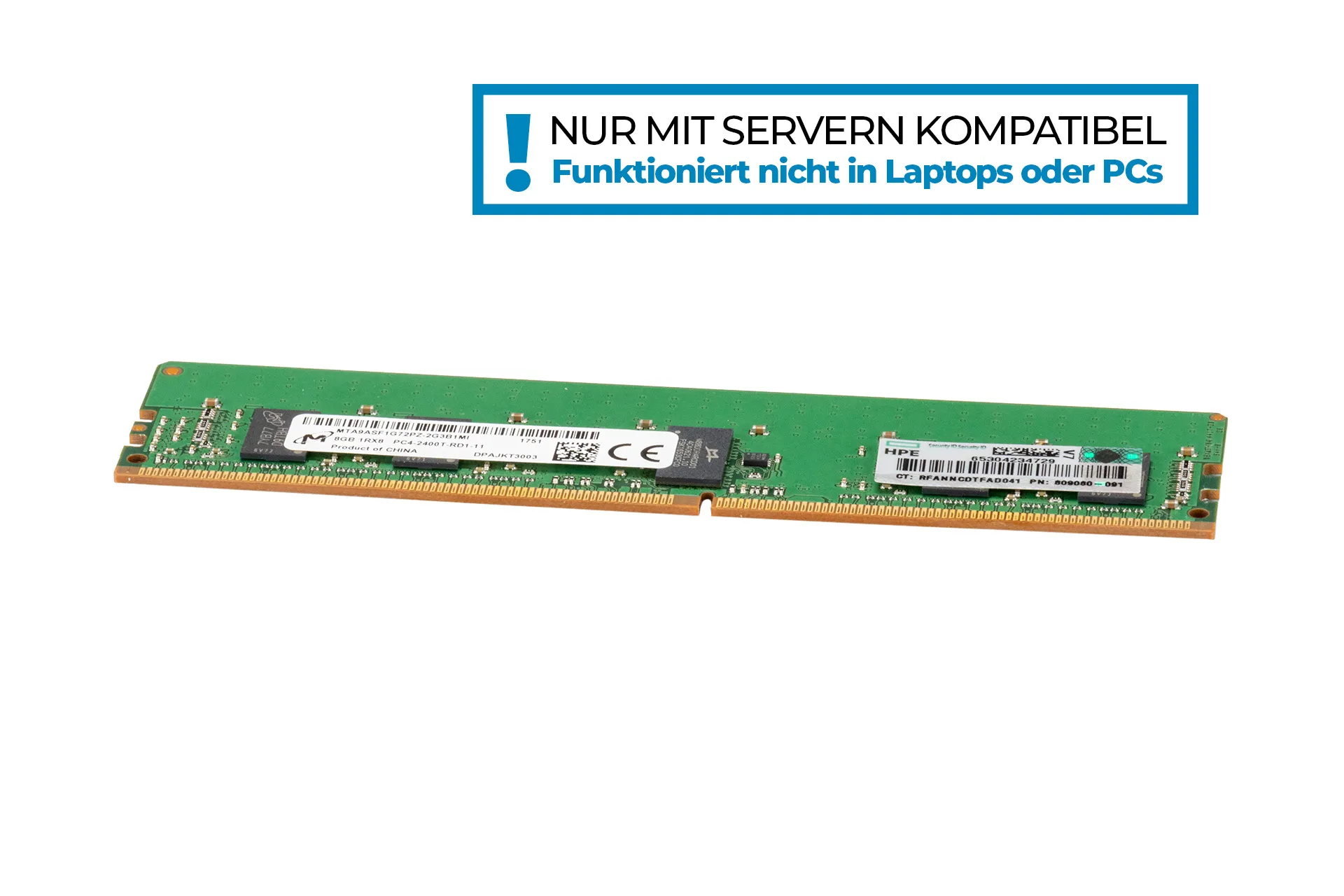 HPE 8GB DDR4 RAM 1Rx8 PC4-2400T regECC