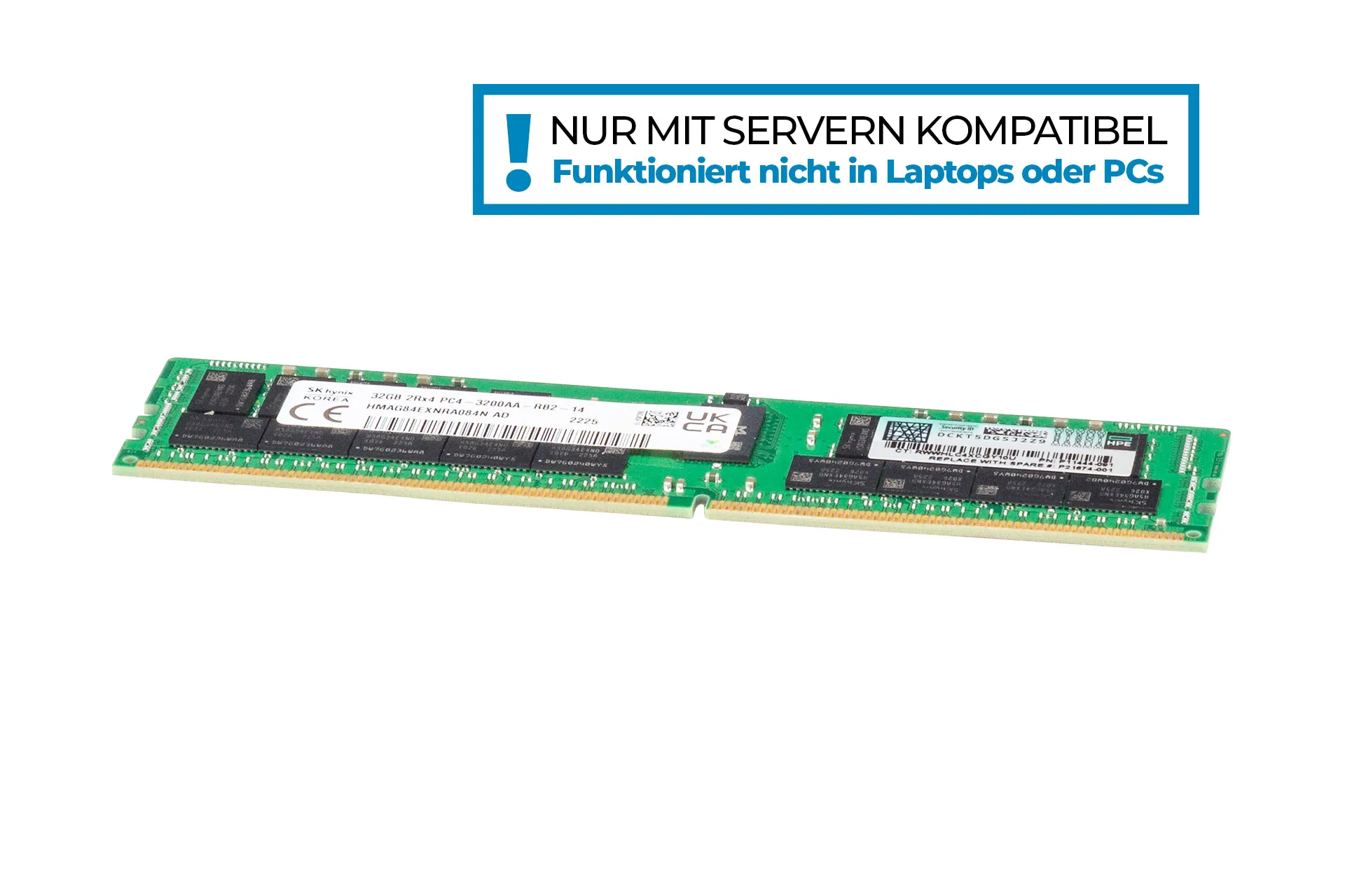HPE 32GB DDR4 RAM 2Rx4 PC4-3200AA-RB2 regECC HPE 32GB DDR4 RAM 2Rx4 PC4-3200AA-RB2 regECC