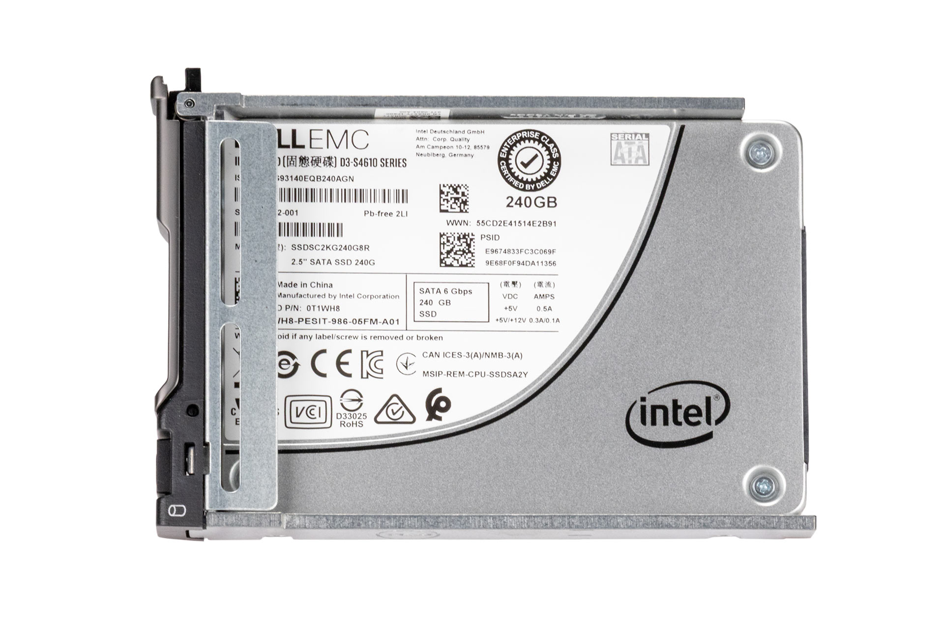 Dell 240GB 6G SATA SSD, 2.5 Zoll SFF Festplatte für Server