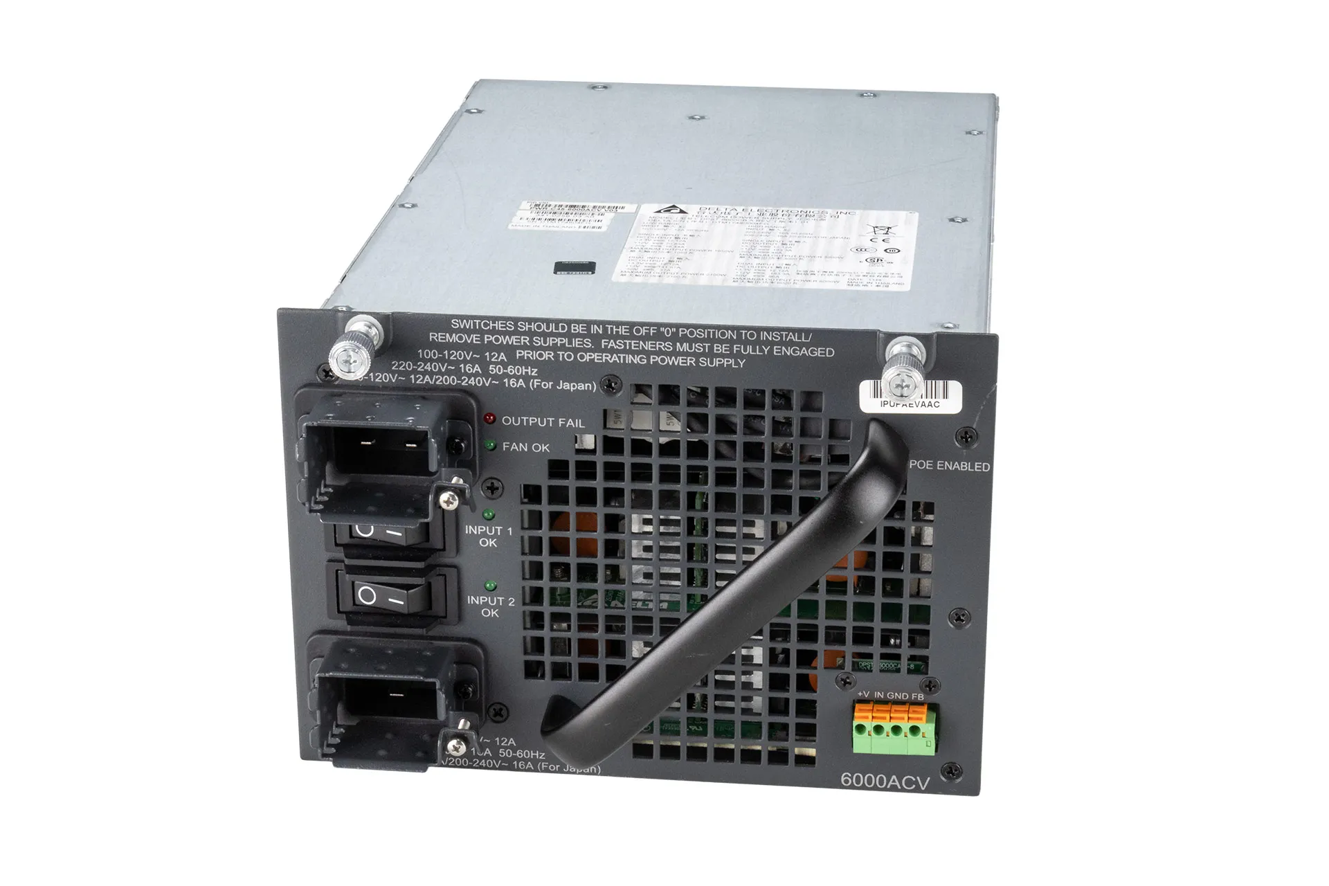 Cisco PSU 6000 Watt Netzteil für Catalyst 4500E, PoE max 4500W Cisco PSU 6000 Watt Netzteil für Catalyst 4500E, PoE max 4500W