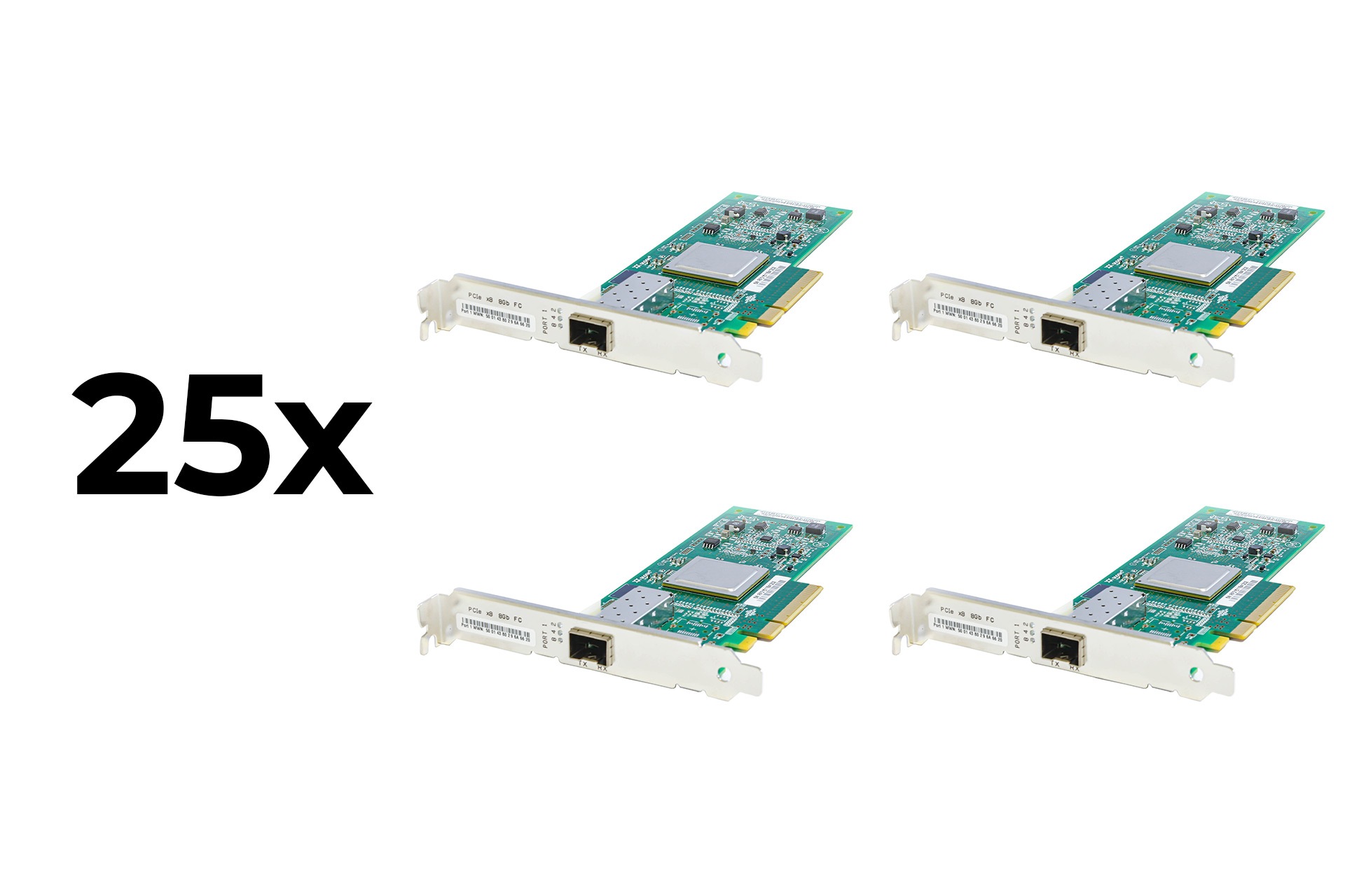 25x Bundle HP 81Q SinglePort 8Gb/s PCIe FC HBA Fibre Channel Host Bus Adapter Full Profile P/N: AK344A 25x Bundle HP 81Q SinglePort 8Gb/s PCIe FC HBA Fibre Channel Host Bus Adapter Full Profile P/N: AK344A