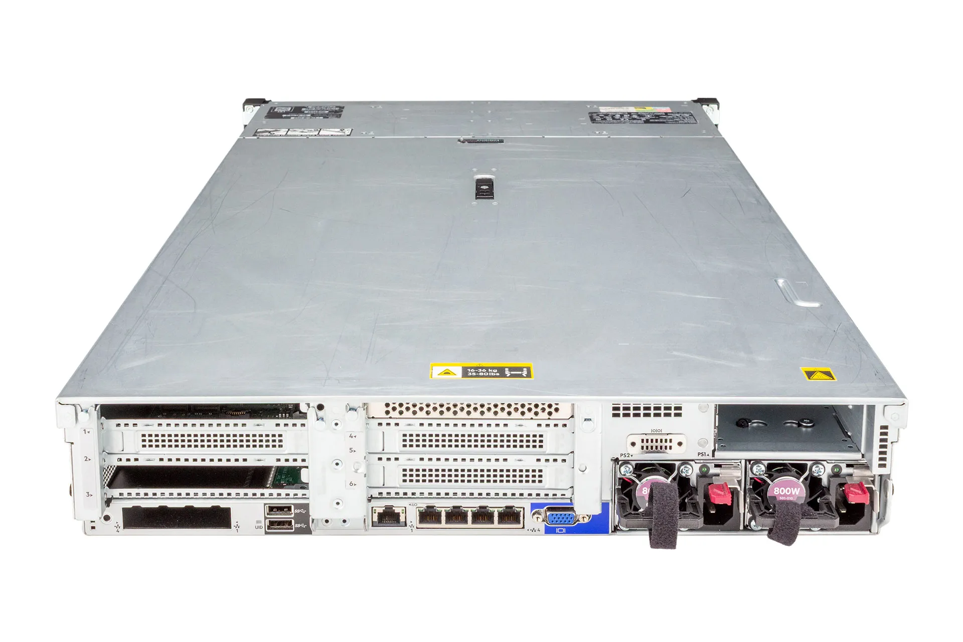 HPE ProLiant DL380 Gen10 Rack Server, 2x Silver 4210R 2.4GHz, 10-Core, 32GB RAM, 16x LFF + 2x SFF, P816i/4G 868705-B21 2xGold5215 back