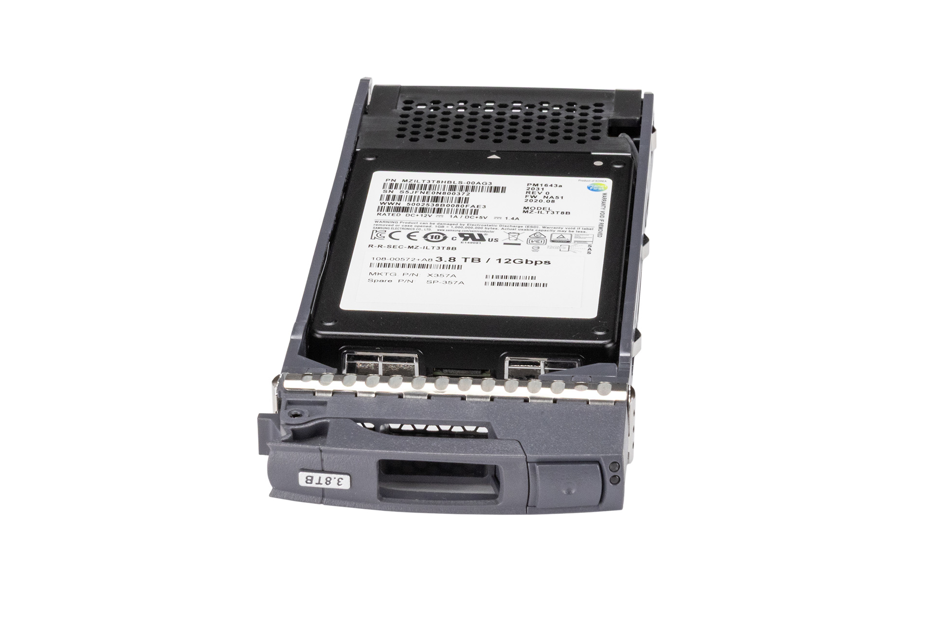 Netapp 111-00721＋AO SAS2.5　ハードディスク　　フレーム 108-00572 NetApp 3.84TB 2.5 Inch 520b 12G SAS SSD
