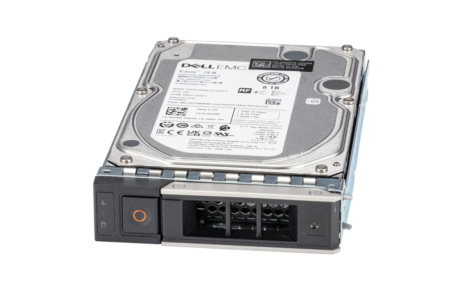 Dell 8TB 12G SAS HDD 7.2k, 3.5 Zoll SFF Festplatte für Server, 512e, inkl. Carrier Y796F