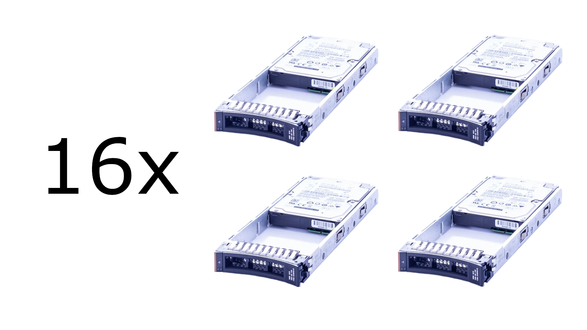 16x Bundle | IBM 300GB 6G SAS HDD 15k, 2.5 Zoll SFF Festplatte für Server, für V3500, V3700, DS8000