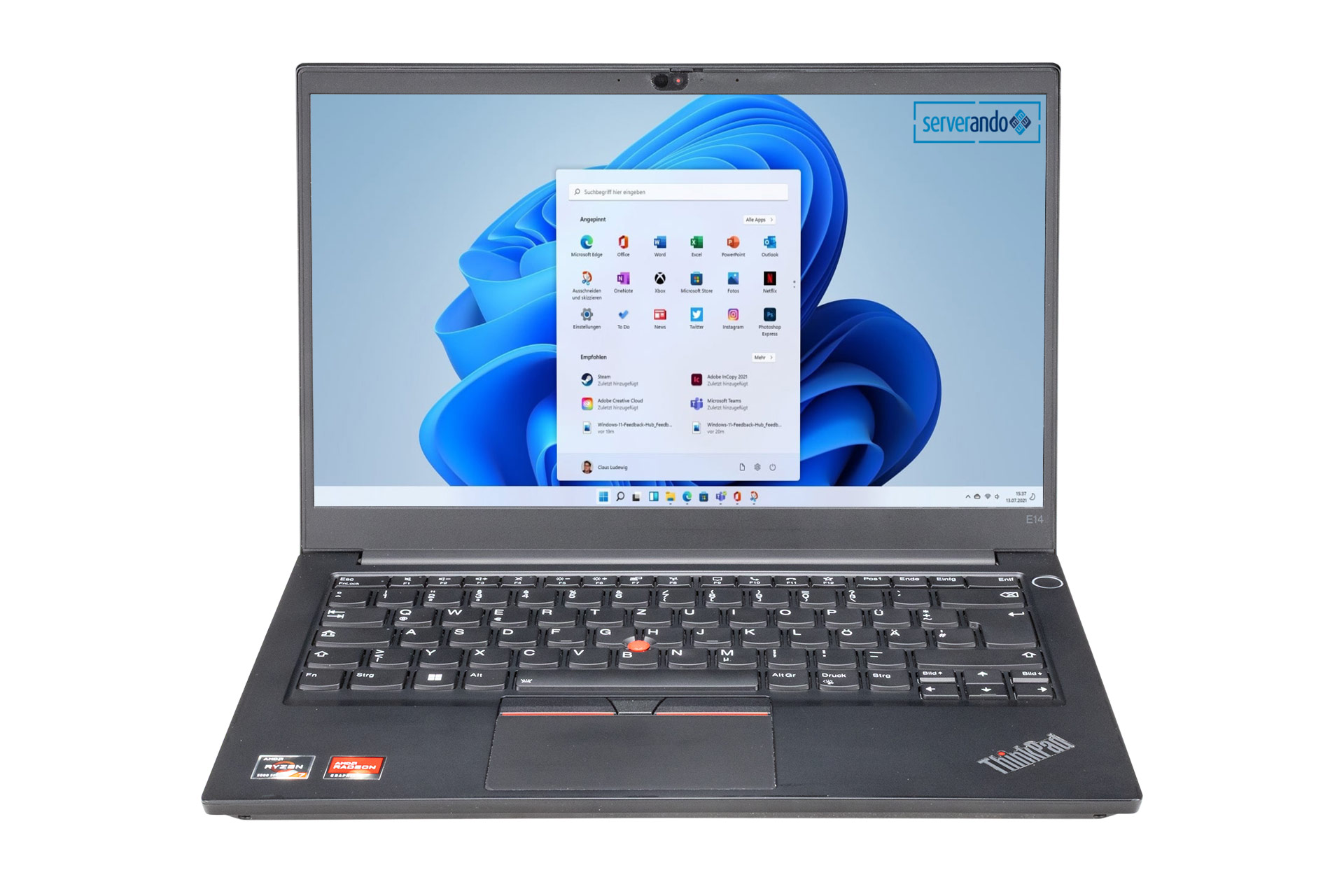 Lenovo ThinkPad E14 Gen3, Ryzen 7 5700U 1.8GHz, 8-Core, 40GB DDR4, 1TB NVMe SSD, 14 Zoll, Win11Pro