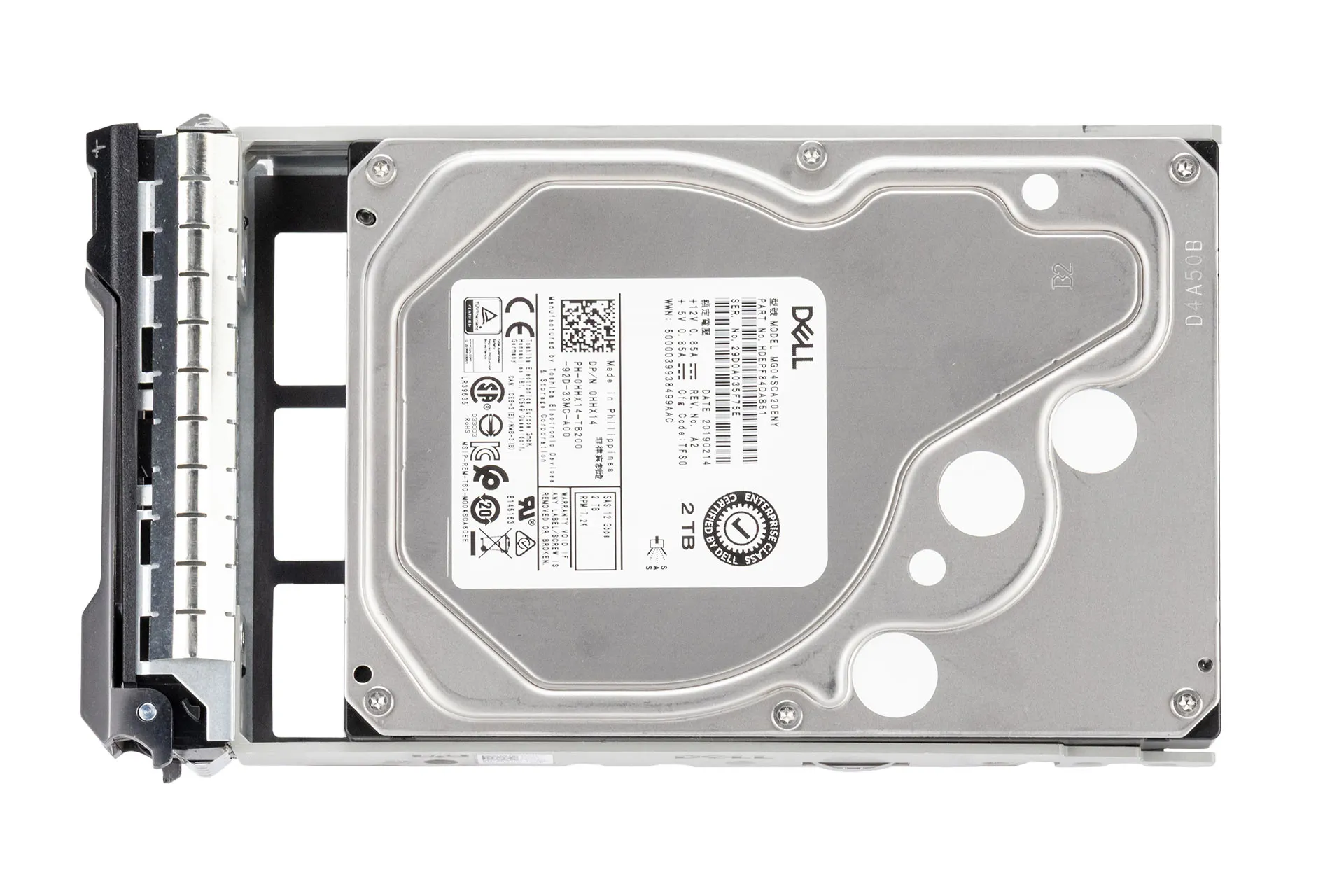 Dell 2TB 6G SAS HDD 7.2k, 3.5 Zoll LFF, MG04SCA20ENY, Festplatte für Server