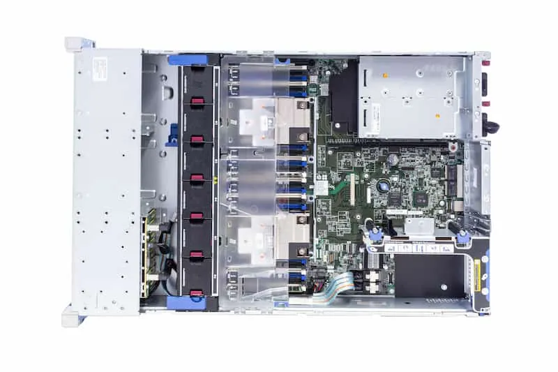 HPE ProLiant DL380 Gen9 Rack Server, 1x E5-2620v4 2.10GHz, 8-Core, noRAM, 8x SFF, P440ar/2GB, 1x PCI-Cage 719064-B21 top open