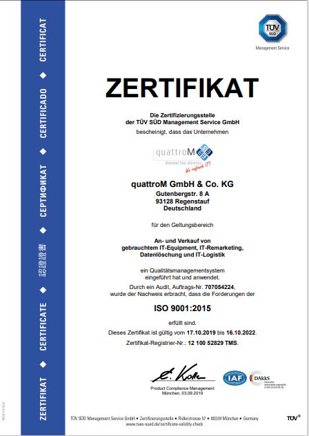 Ganzes ISO Zertifikat