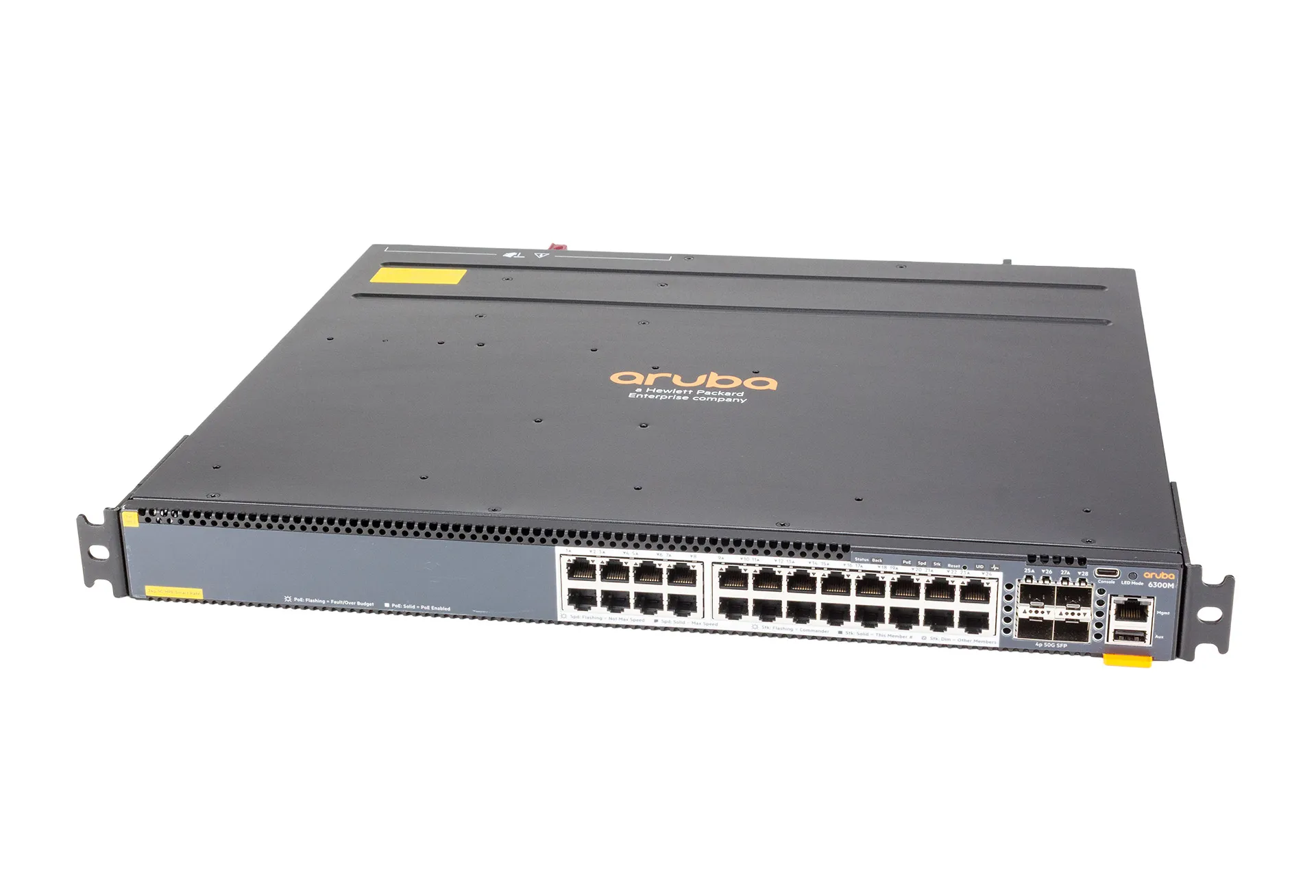 HPE Switch Aruba CX 6300M, 24x Smart 1/2.5/5GbE RJ45, 4x 50GbE SFP56, PoE max. 60W/Port