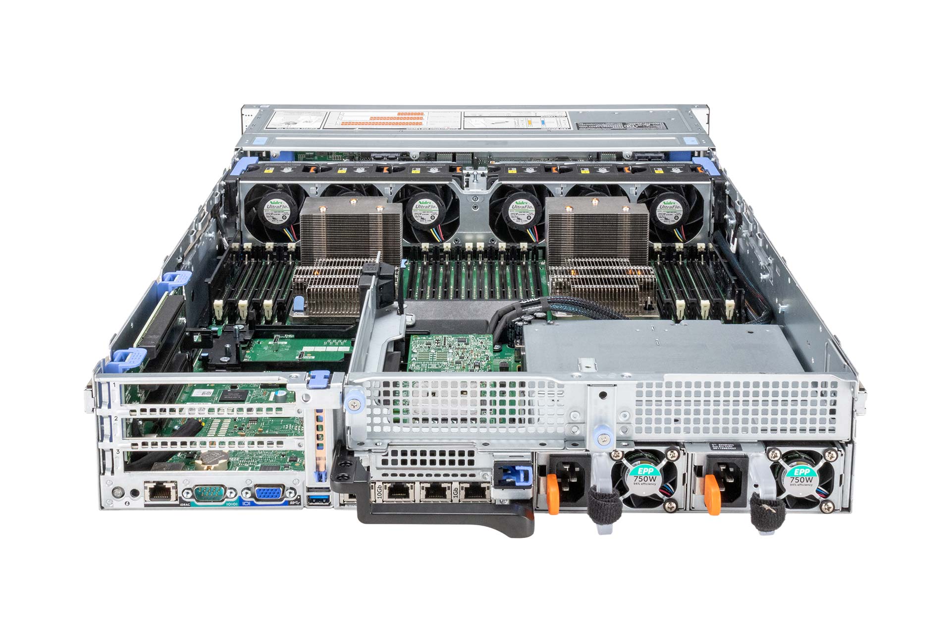 Dell PowerEdge R740xd Rack Server, 2x Silver 4215R 3.20GHz, 8-Core, 24x SFF, Riser, PERC H740P