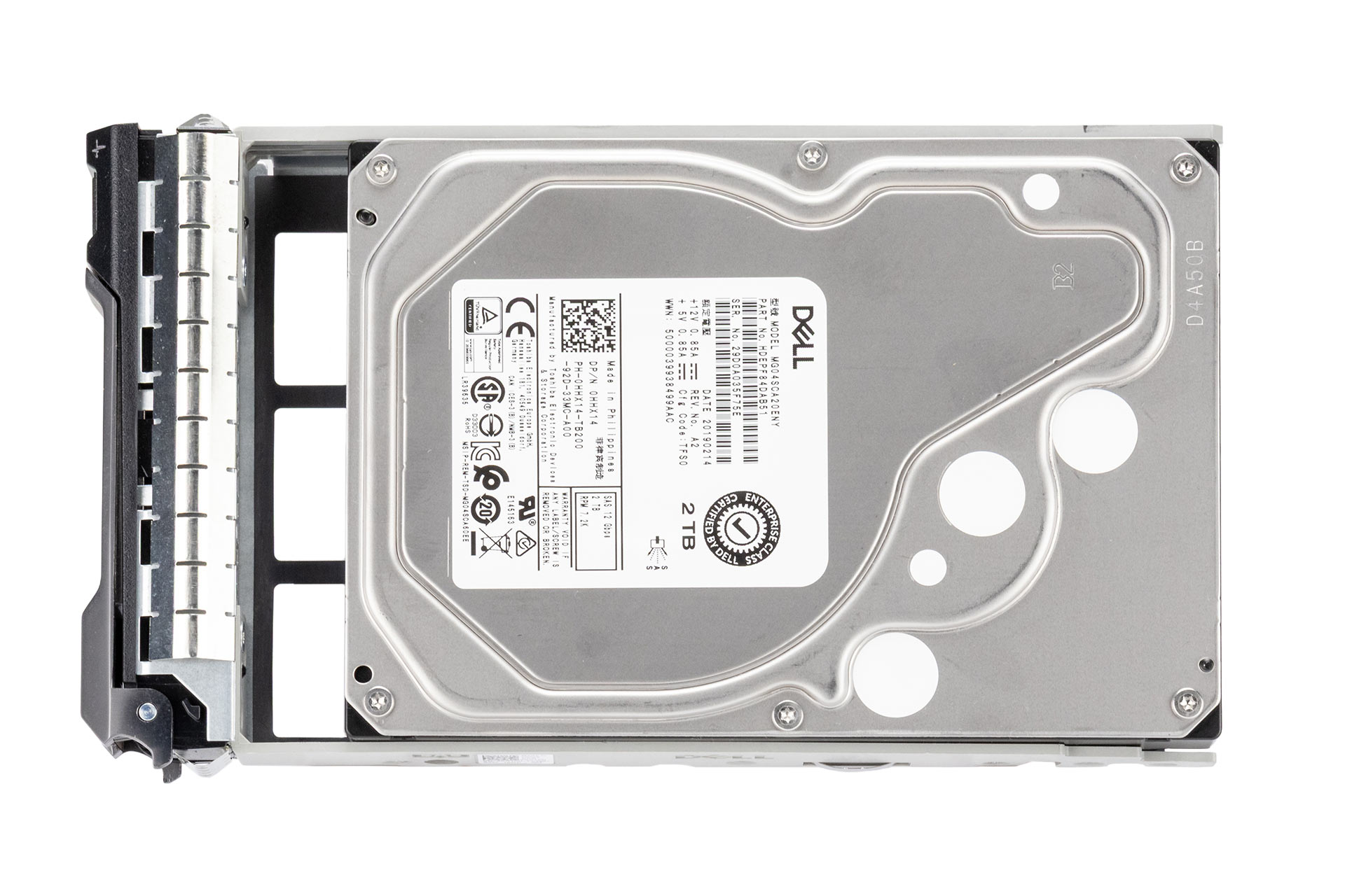 Dell 2TB 6G SAS HDD 7.2k, 3.5 Zoll LFF, MG04SCA20ENY, Festplatte für Server