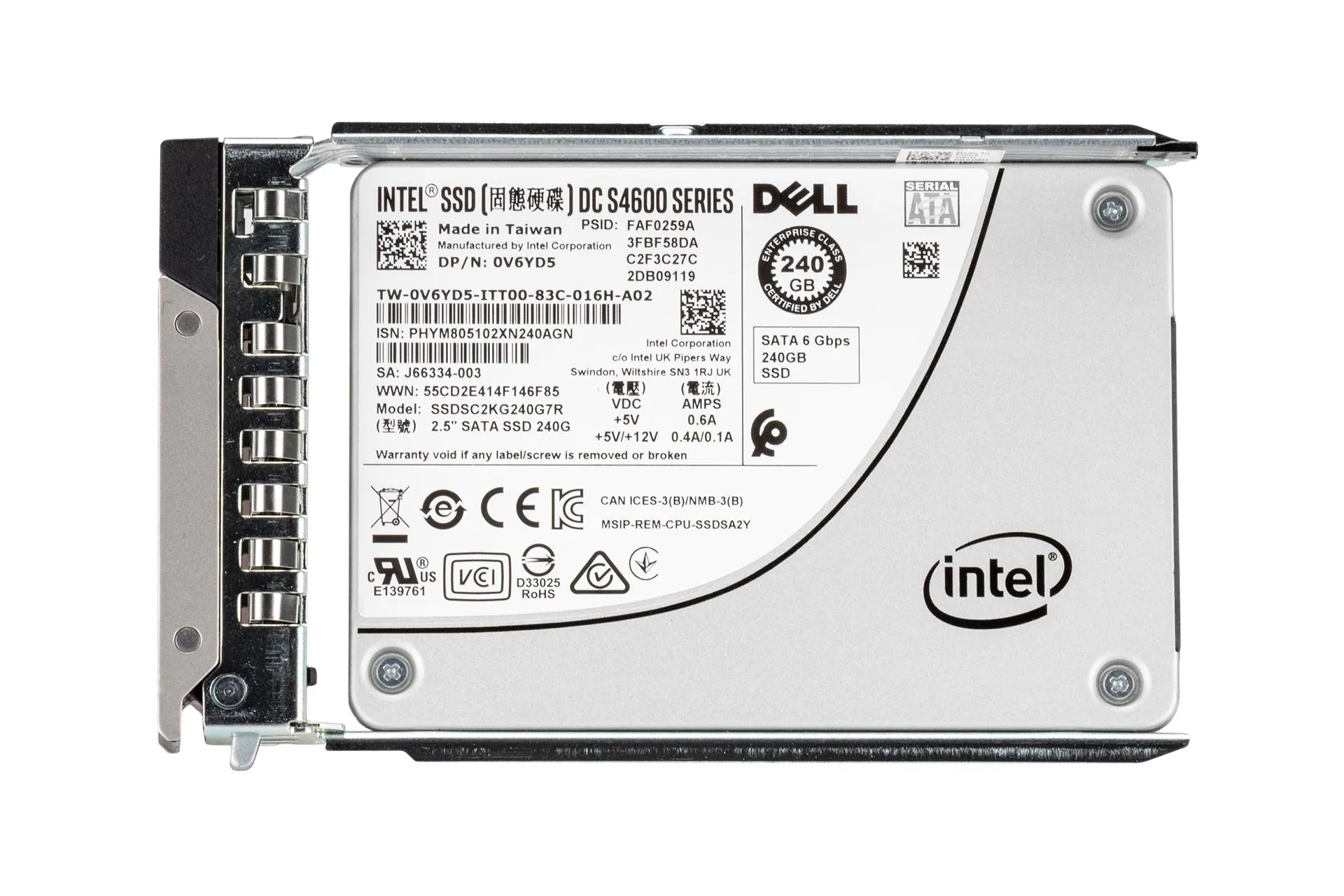 Dell 240GB 6G SATA SSD, 2.5 Zoll SFF Festplatte für Server, inkl. Rahmen 0DXD9H Dell 240GB 6G SATA SSD, 2.5 Zoll SFF Festplatte für Server, inkl. Rahmen 0DXD9H