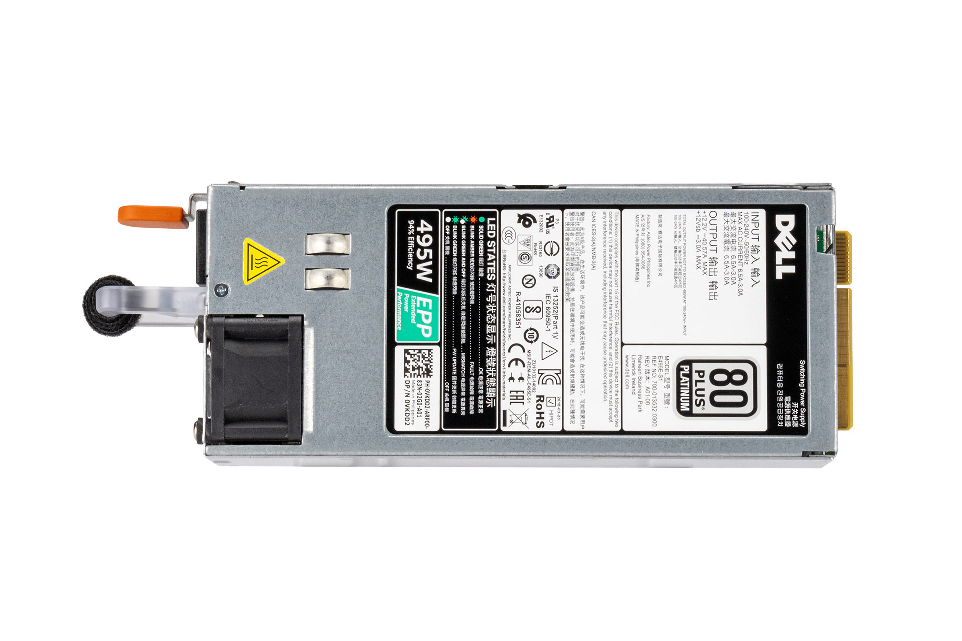 Dell PSU 495W E495E-S1 Netzteil für PowerEdge R740, T440