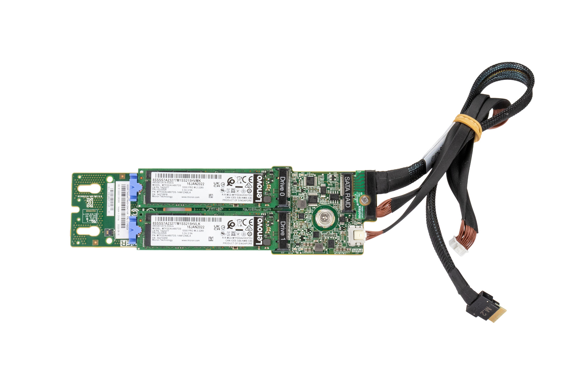 Lenovo PCIe Riser Kit M.2 SATA 2-Bay RAID Enablement Kit, inkl. 2x Lenovo 480GB M.2 SSD SATA