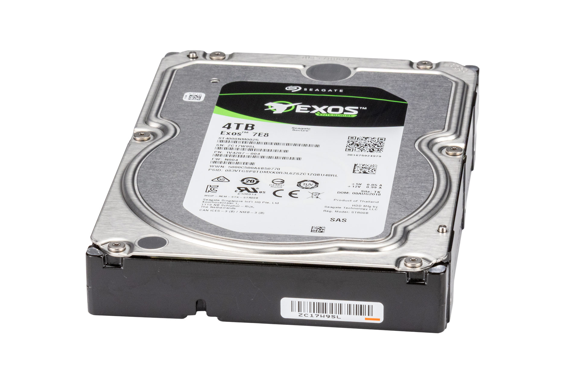 Seagate 4TB 12G SAS HDD 7.2k, 3.5 Zoll LFF Festplatte für Server, EXOS-7E8, 128MB Cache