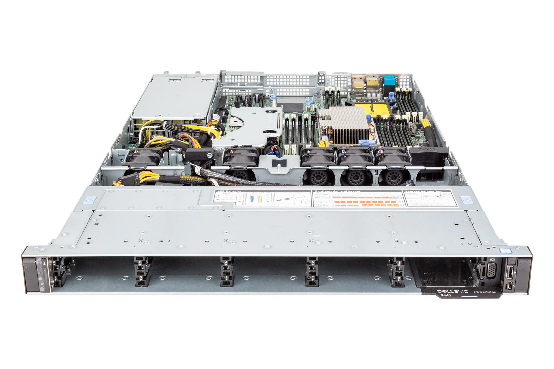 Dell PowerEdge R440 Rack Server 1x Silver 4110 2.10GHz 8-Core, noRAM, 10xSFF, H730P Dell PowerEdge R440 Rack Server 1x Silver 4110 2.10GHz 8-Core, noRAM, 10xSFF, H730P