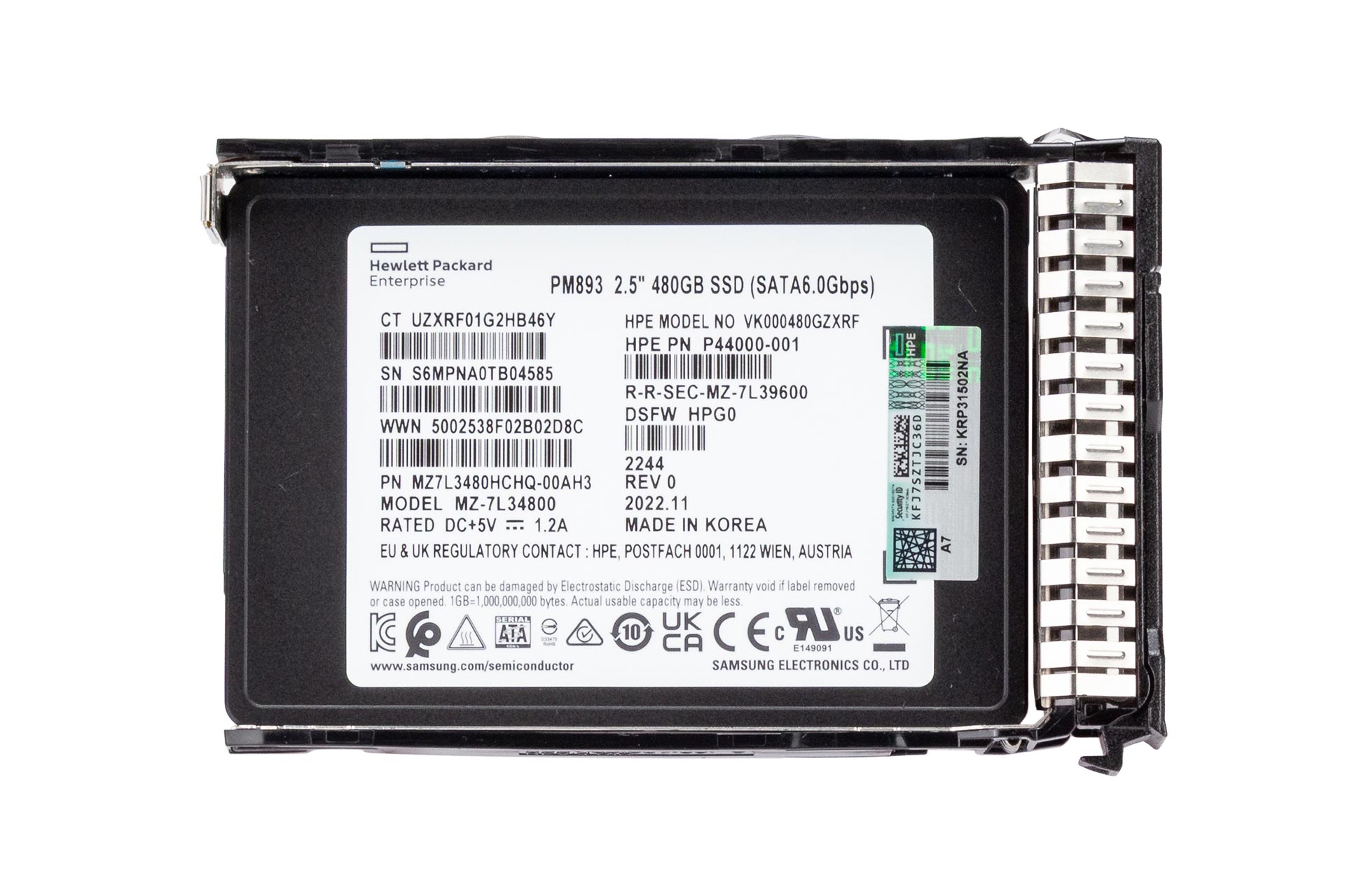 HPE 480GB 6G SATA SSD