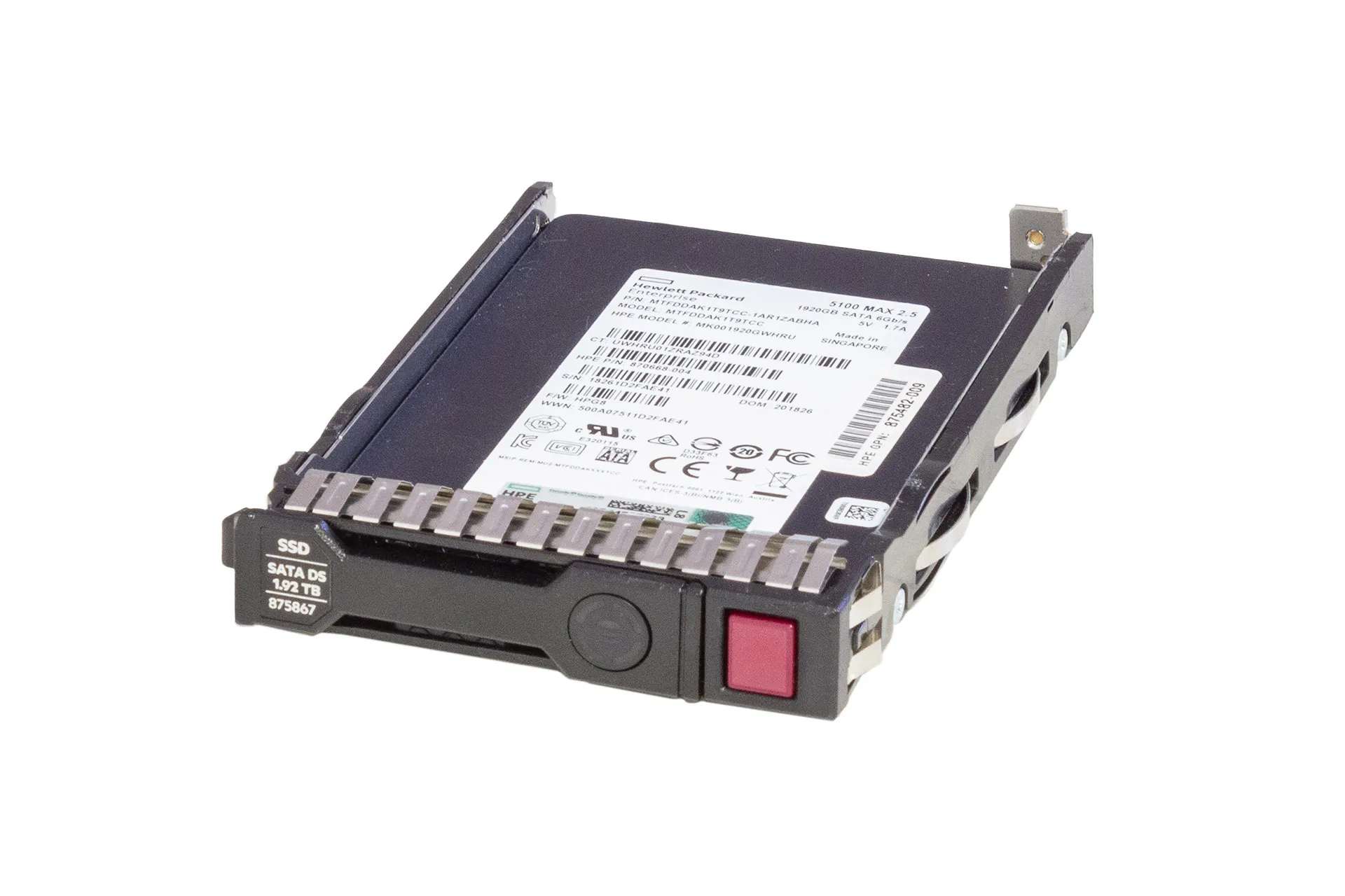 HPE 1.92TB 6G SATA SSD, 2.5 pollici SFF unità a stato solido per server, MU SC HPE 1.92TB 6G SATA SSD