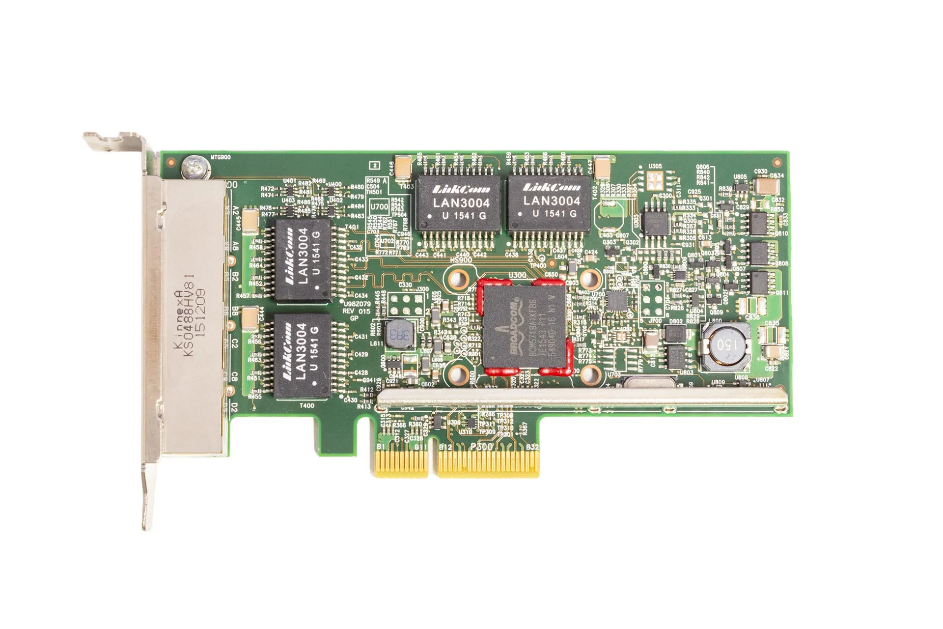 0YGCV4 Dell NIC BCM5719 GbE RJ45 QP LP, top 0YGCV4 Dell NIC BCM5719 GbE RJ45 QP LP, top