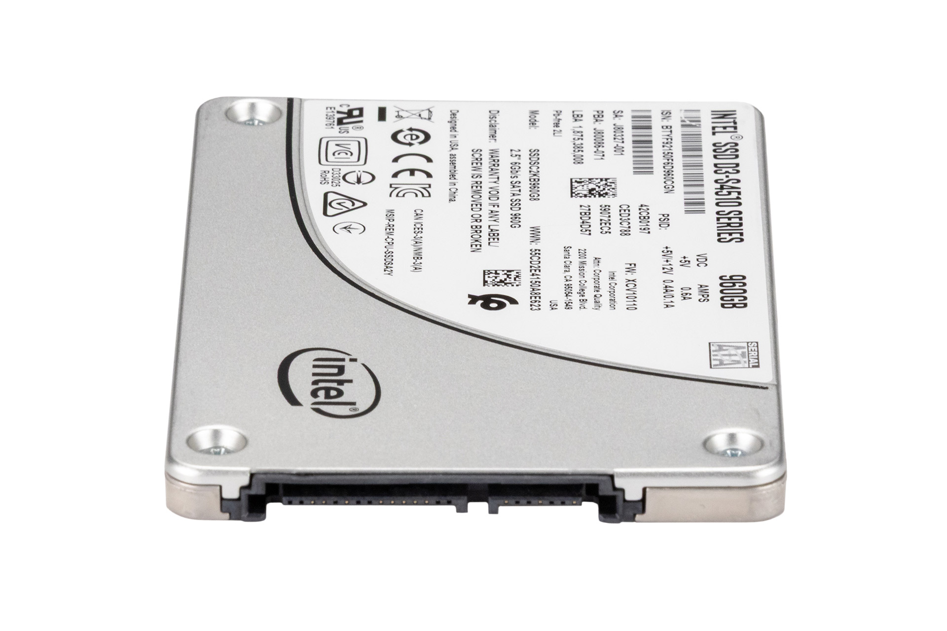 Intel 960GB 6G SATA SSD, 2.5 Zoll SFF Festplatte für Server, D3-S4510 Series