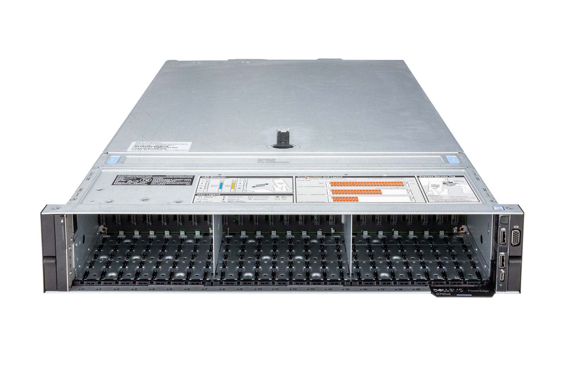 Dell PowerEdge R740xd Rack Server, 2x Silver 4215R 3.20GHz, 8-Core, 24x SFF, Riser, PERC H740P