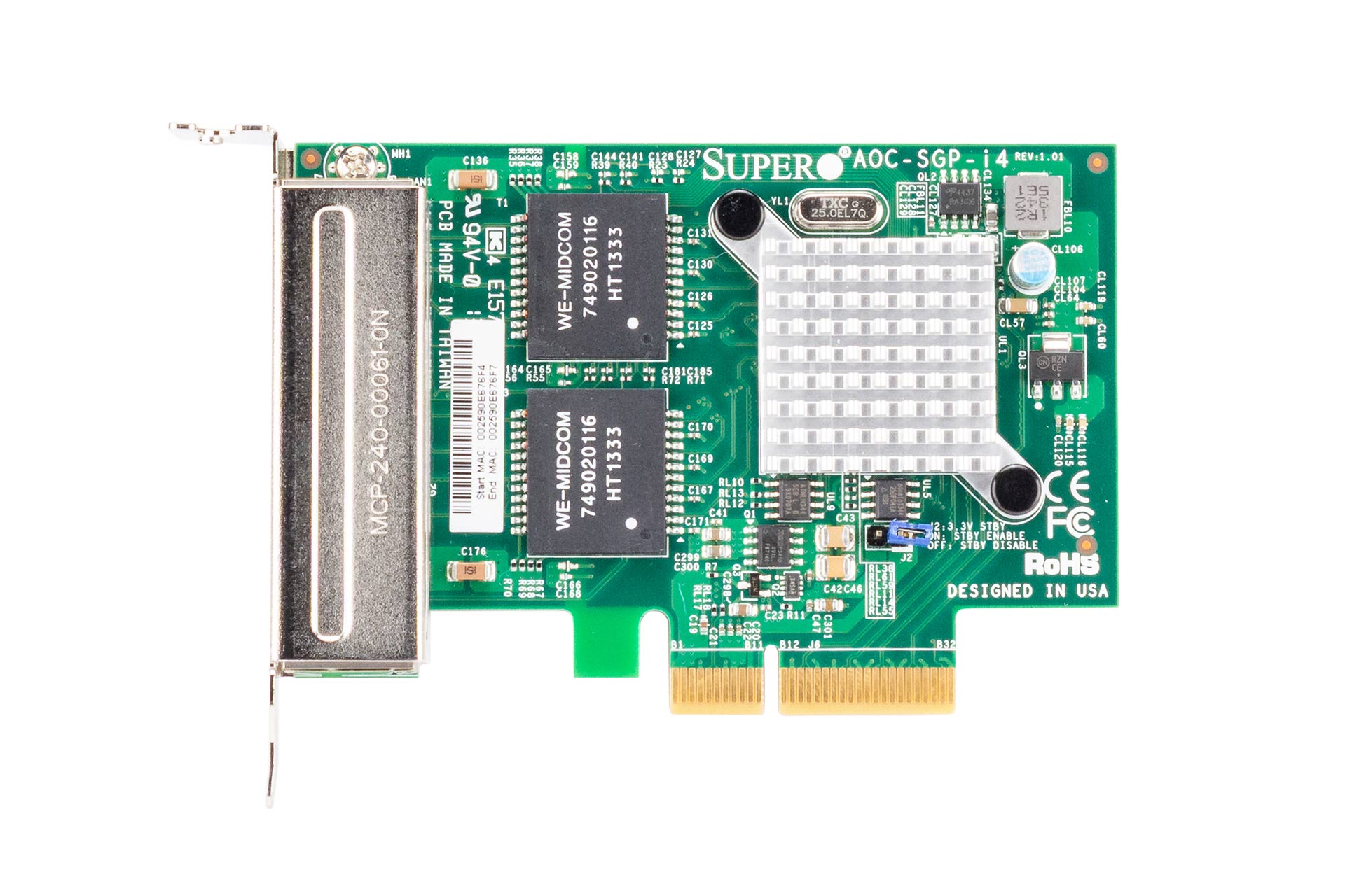SUPERMICRO Intel I350 T4 1GbE Netzwerkkarte RJ45 Quad Port Low Profile PCI-e NIC